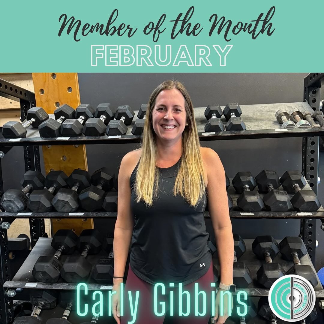 CONGRATULATIONS FEBRUARY MEMBER OF THE MONTH CARLY !!! @cgibbxo 

What keeps Carly coming back &hellip; 
&ldquo;The community! I&rsquo;ve met some of my very best friends and even my Fianc&eacute; at Crossfit gyms that I have been apart of. &rdquo; 
