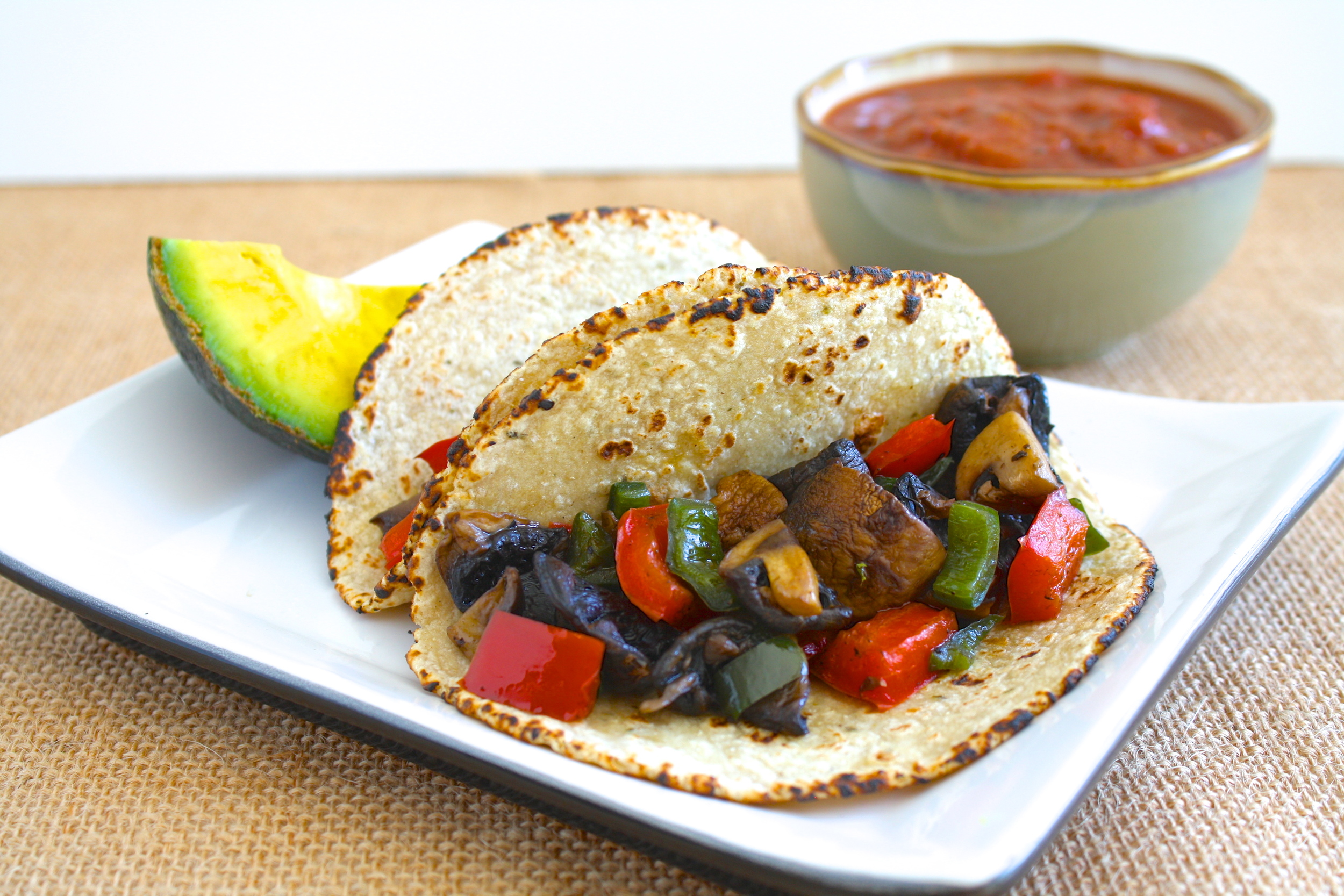 Roasted Mushroom-Pepper Tacos