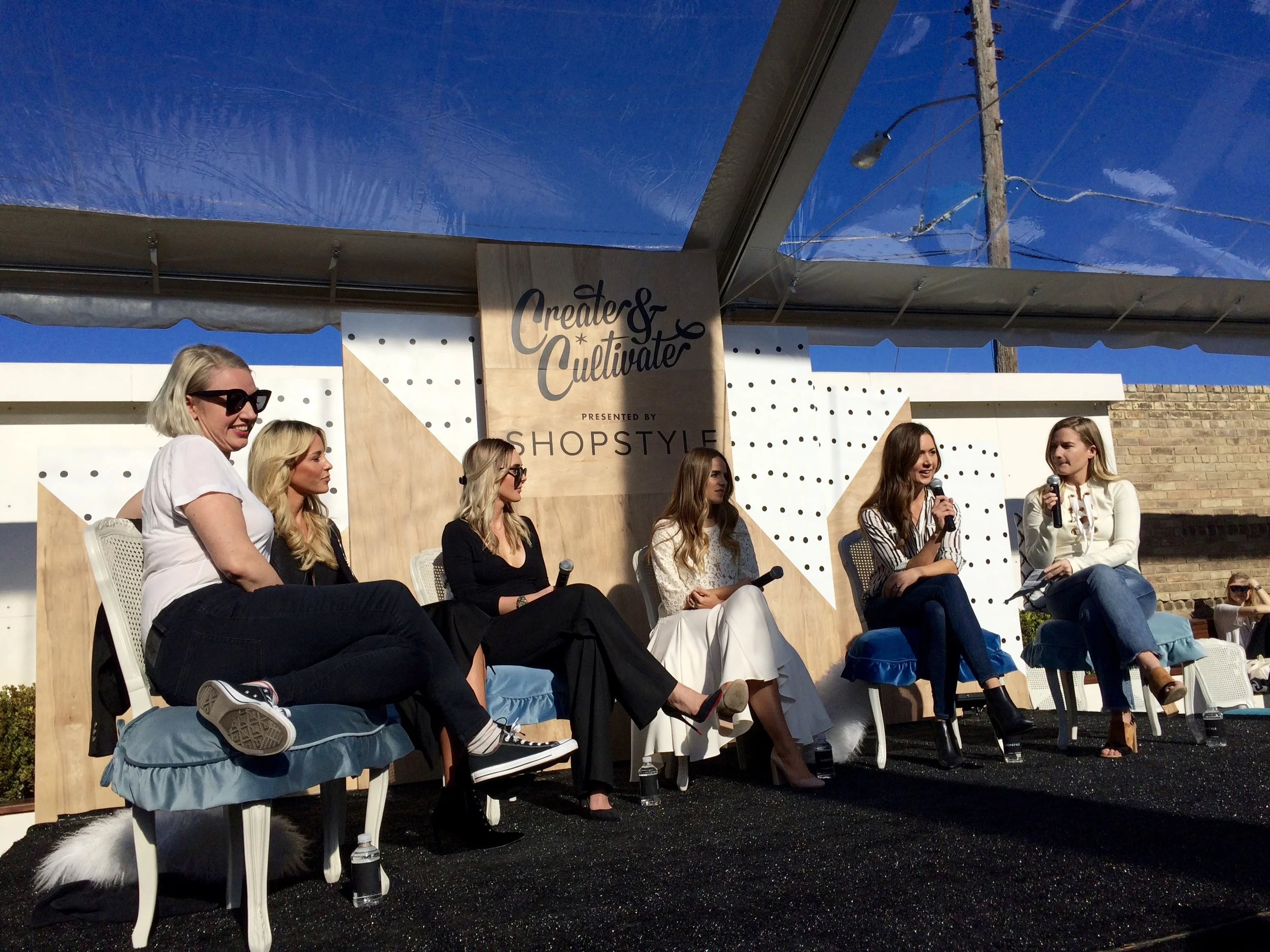 Amazing lady bosses: Sophia Rossi of HelloGiggles (π) , Mary of Happily Grey, Lauryn of Skinny Confidential, Julia Engel of Gal Meets Glam (π) , and Camilla of Camilla Styles.