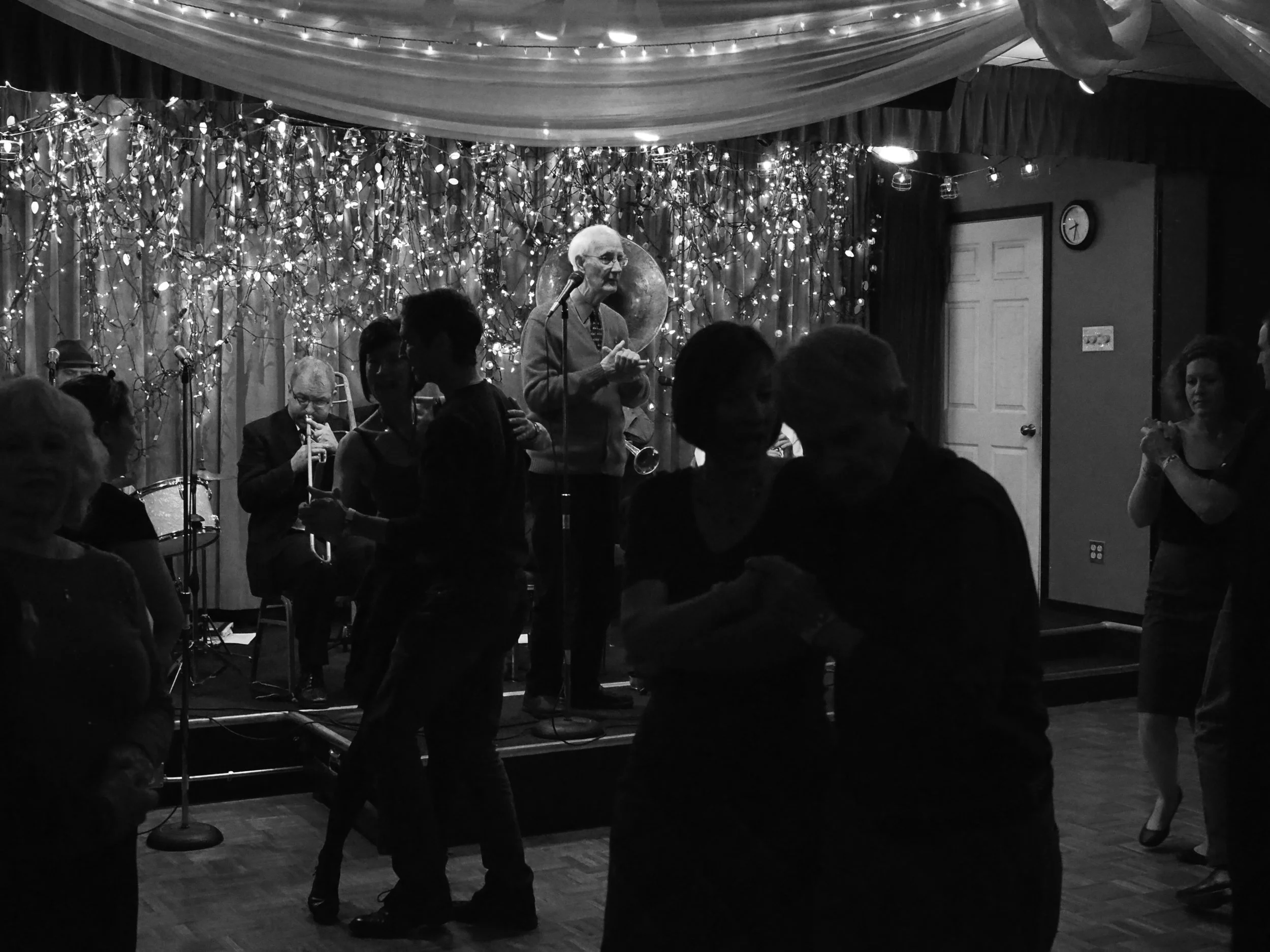 The band and dancers.