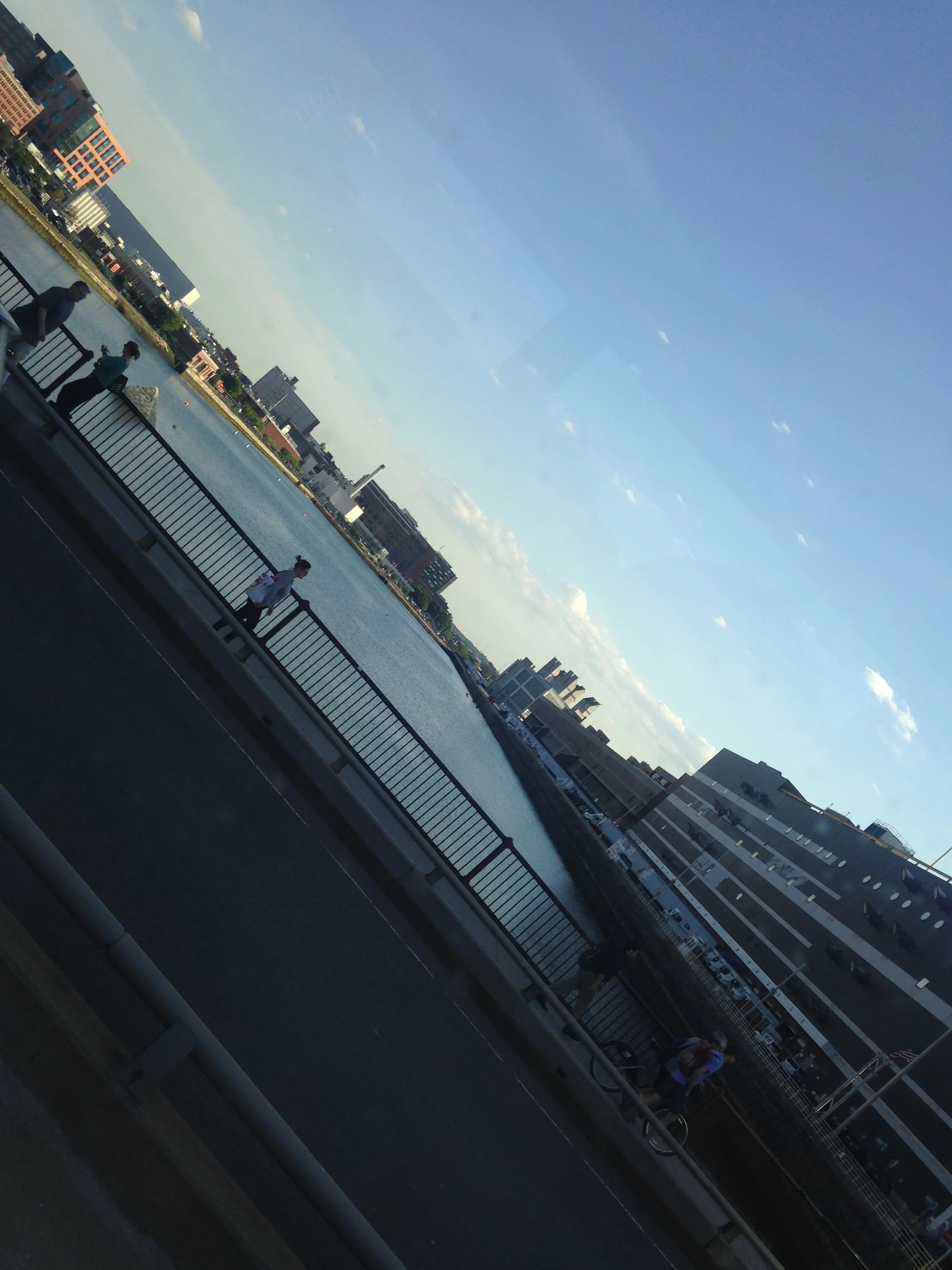 View of Fort Point Channel from the shuttle bus