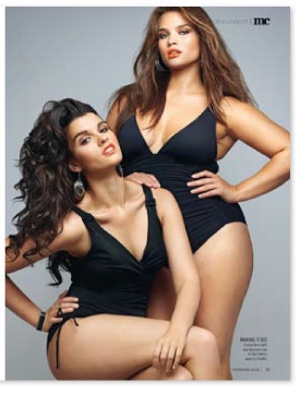 Tara Lynn and Crystal Renn featured on the cover of Times London