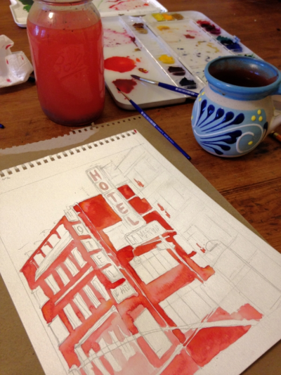 Sunday morning painting and daydreaming about Mexico City.
