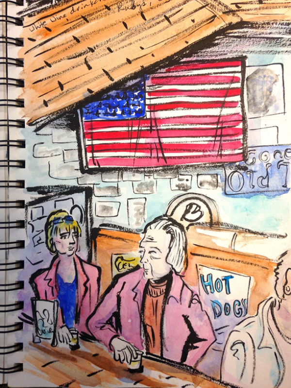 Sketching at Ruby's, Coney Island — Courtney Zell