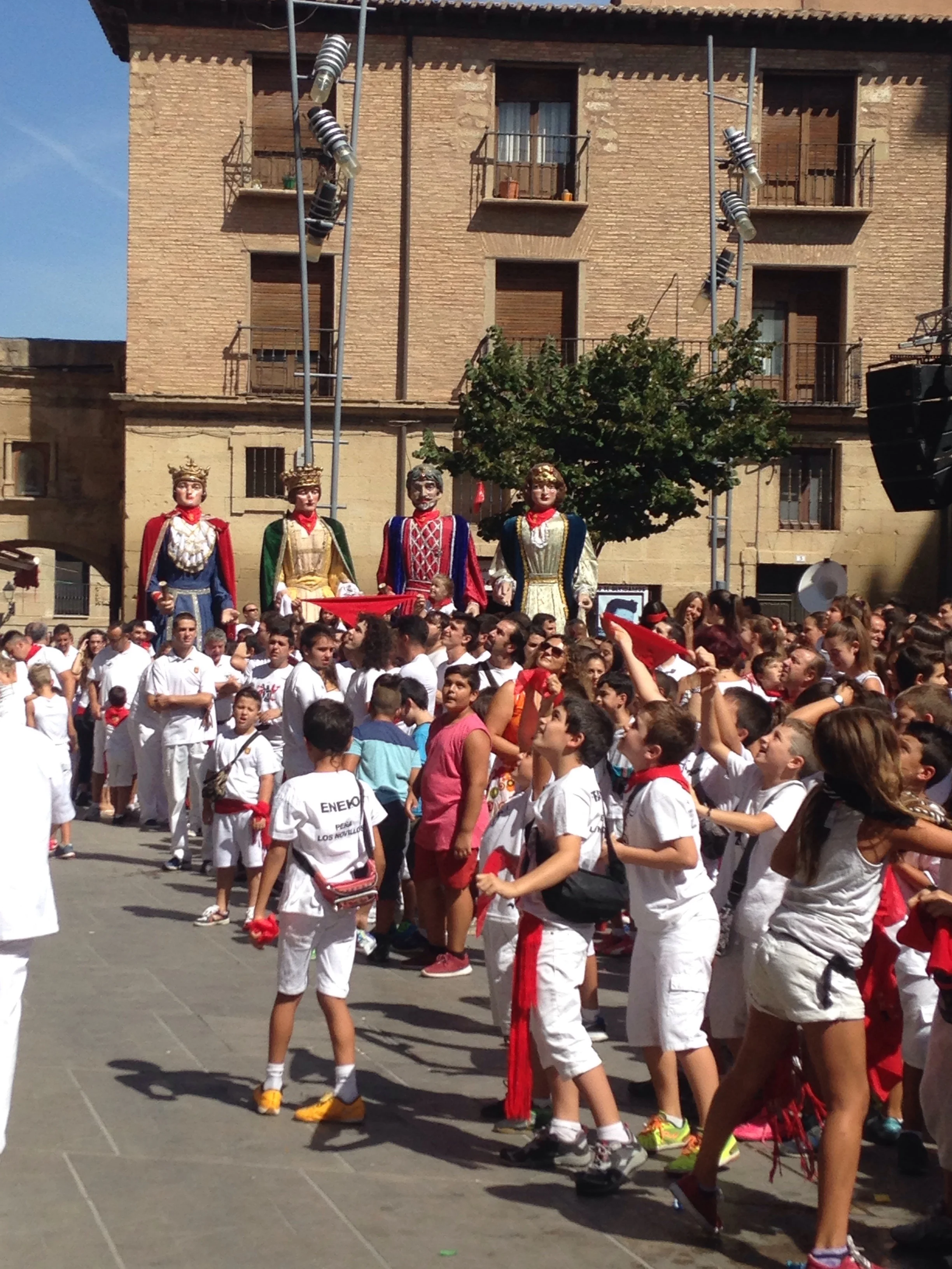 Fiesta de la puebla. Walked through the kids candy toss while looking for the aubergue