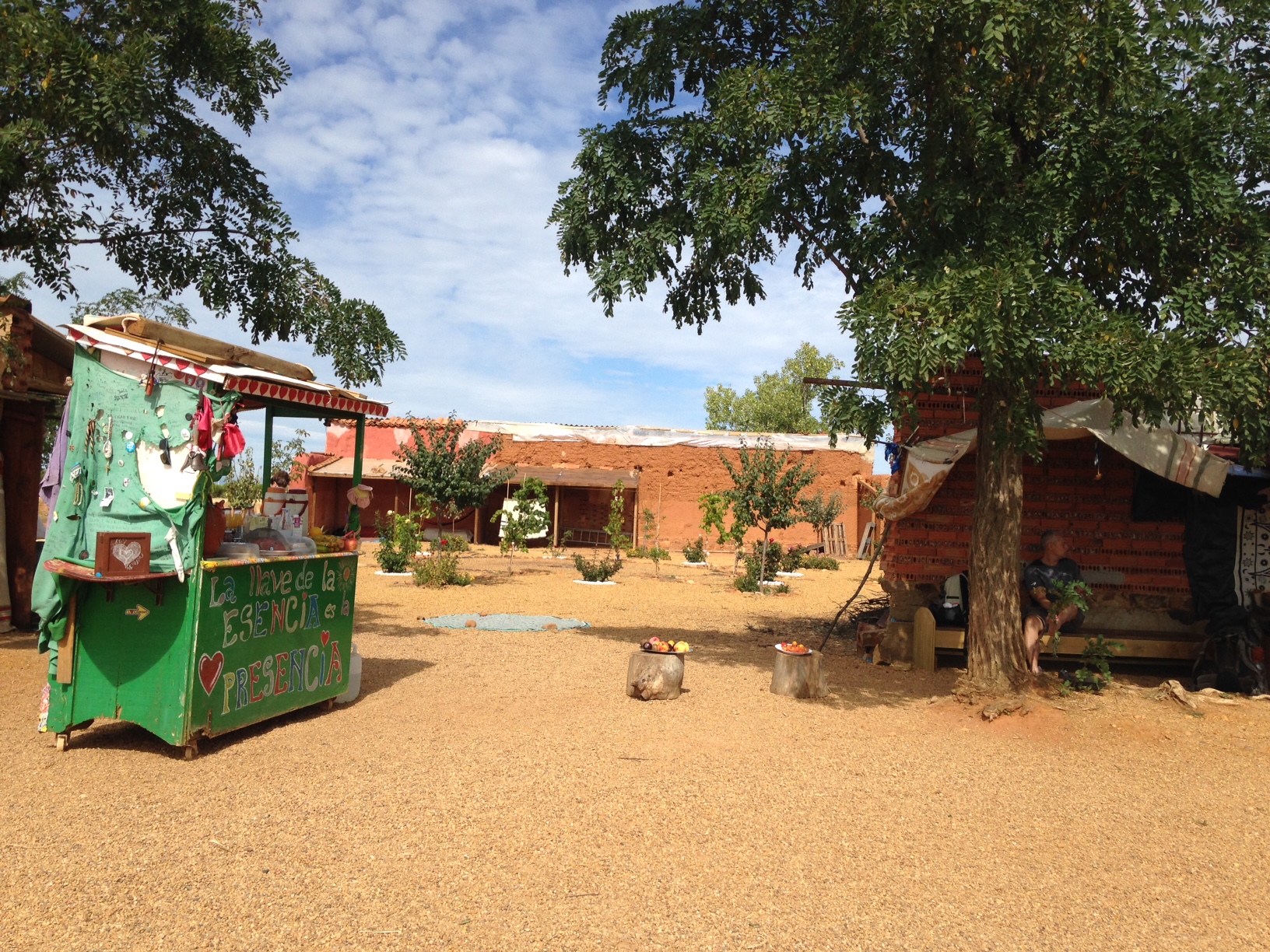 Casa de los Dioses, which I anticipated because it is so beloved by my guidebook and favorite Camino forum. Entirely donativo, sustenance, good vibes and a shady place to rest is offered. 