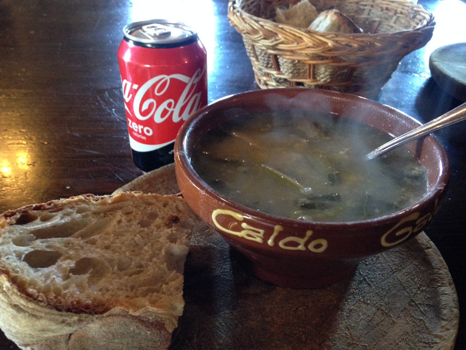The absolute best thing to eat in the quaint town of O'Cebreiro-- a big bowl of caldo gallego and rustic bread (and caffeine of course)