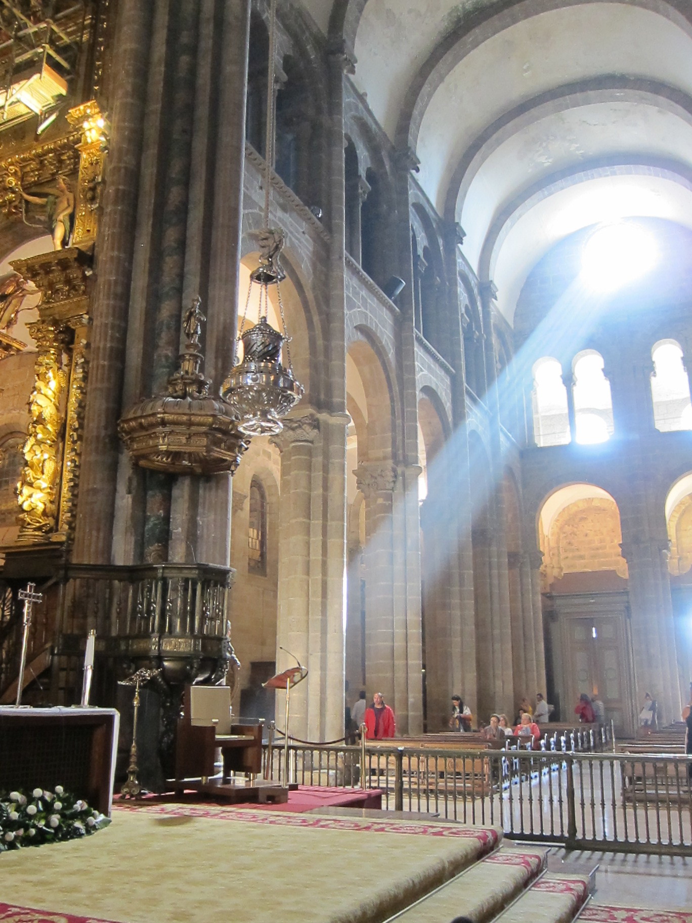 The cathedral interior with Botofumeria.