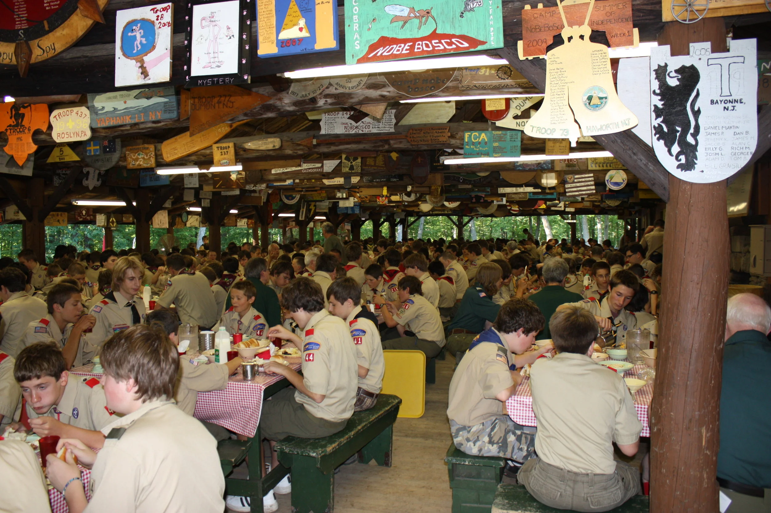 Scouts enjoying the largest open air dining hall east of the Mississippi!