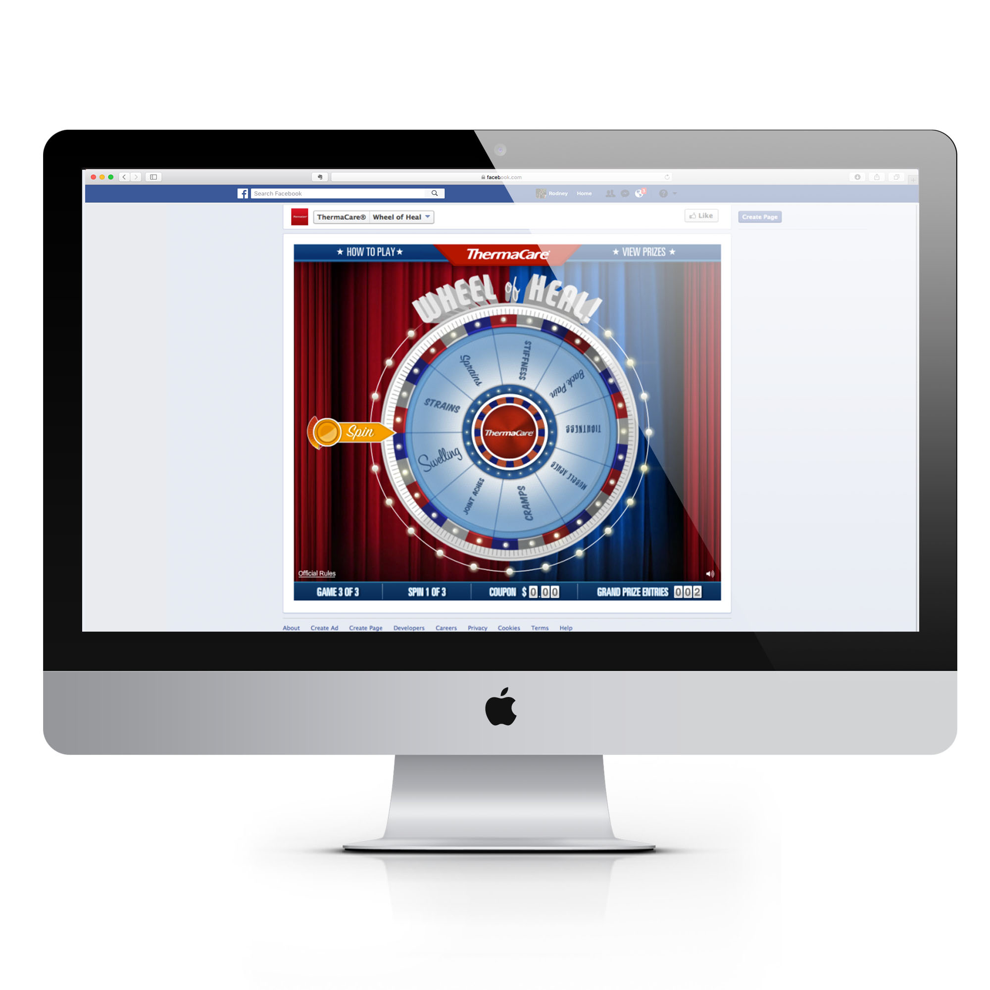 Thermacare - Wheel of Heal Facebook Game