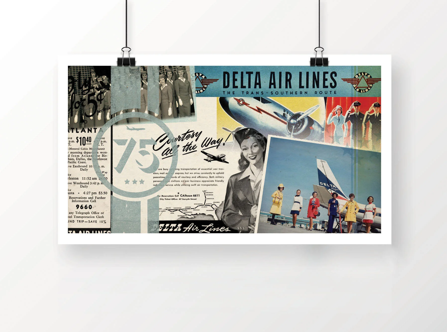 Delta Airlines - 75th Anniversary Poster
