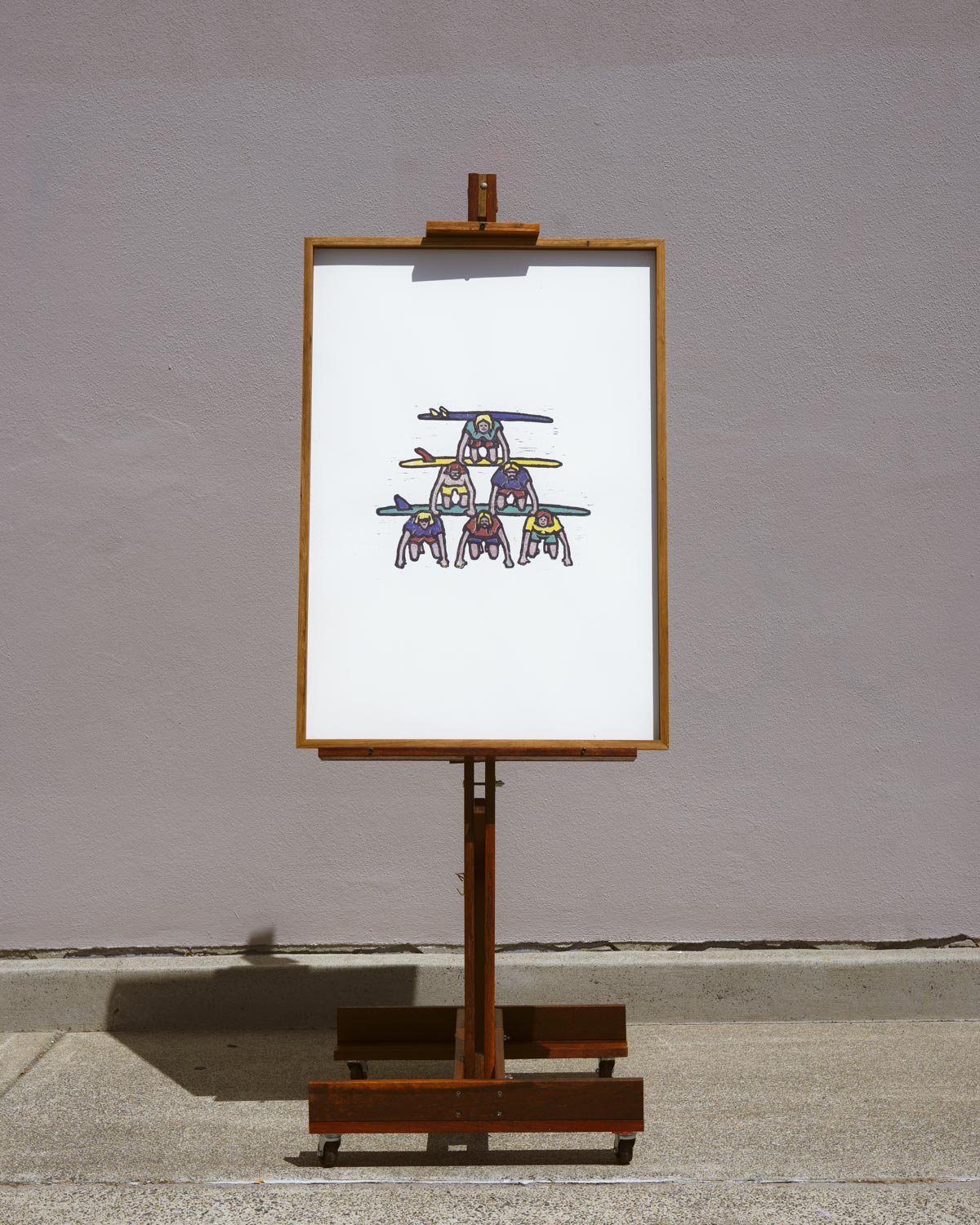 1/10 6 Colour woodcut print on premium paper 1000 x 705mm - $550aud