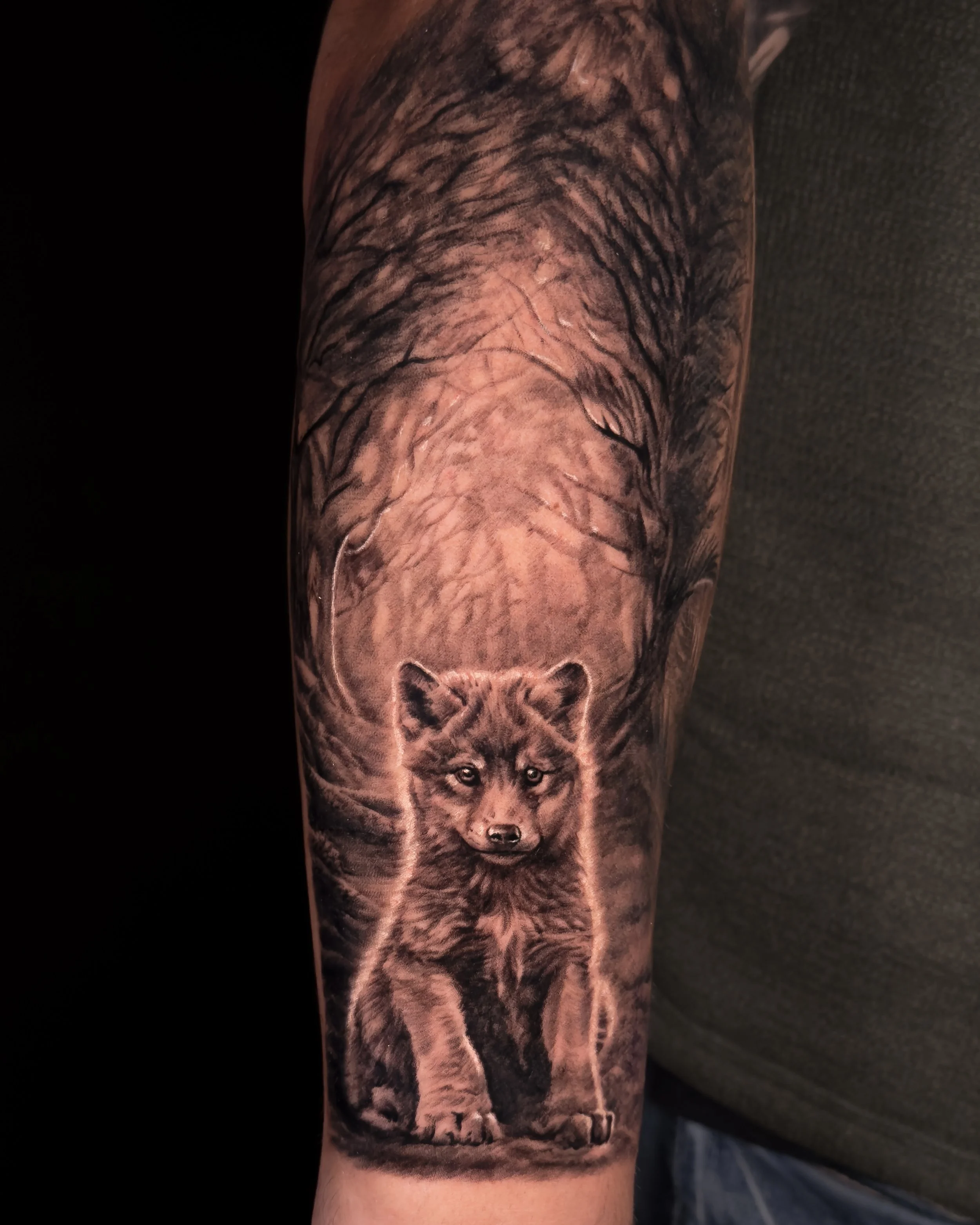 best_tattoo_shop_toronto_black_and_grey_zodiac_wolf_pup_cub.JPG