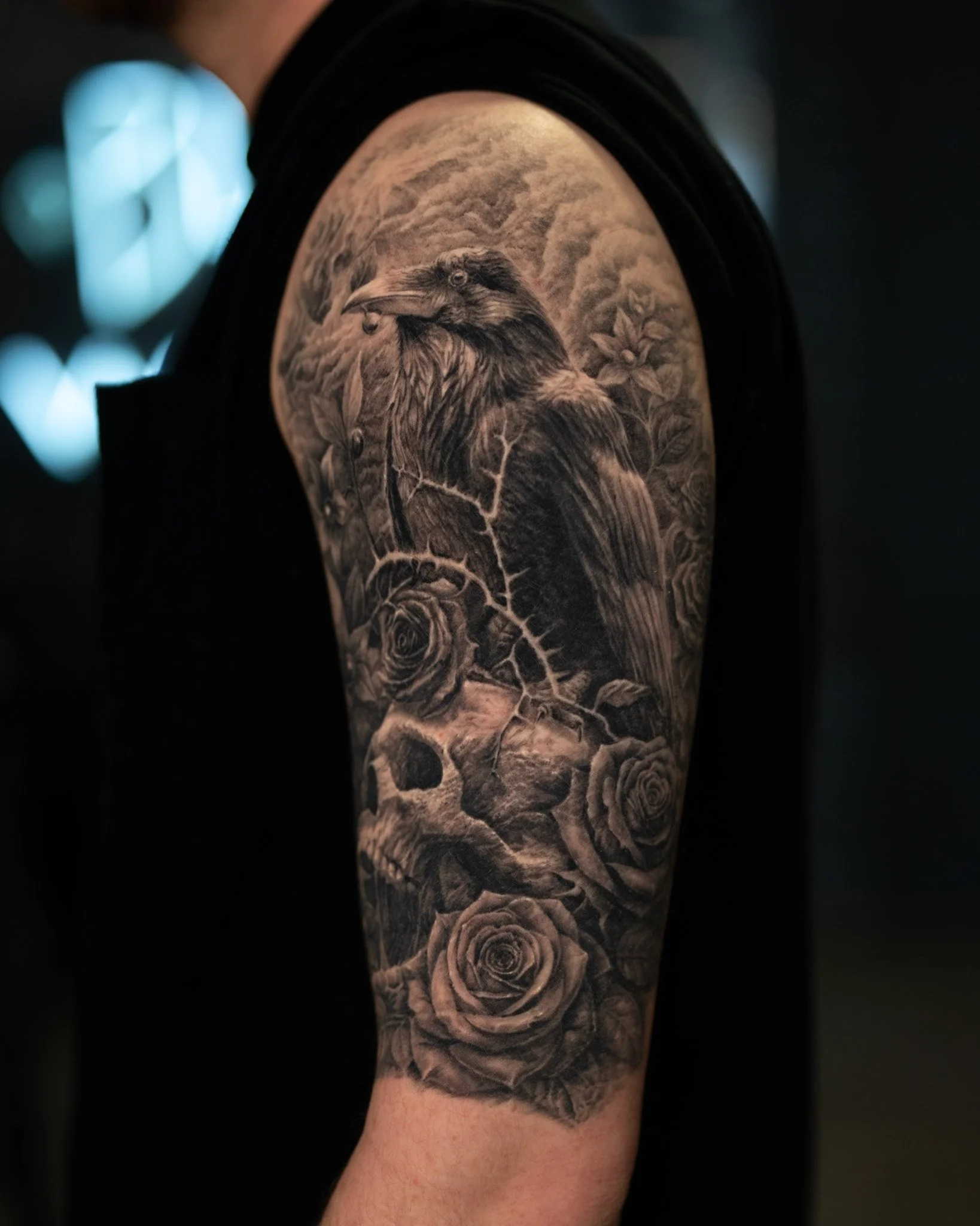 raven-roses-skull-sleeve-tattoo-toronto.JPG