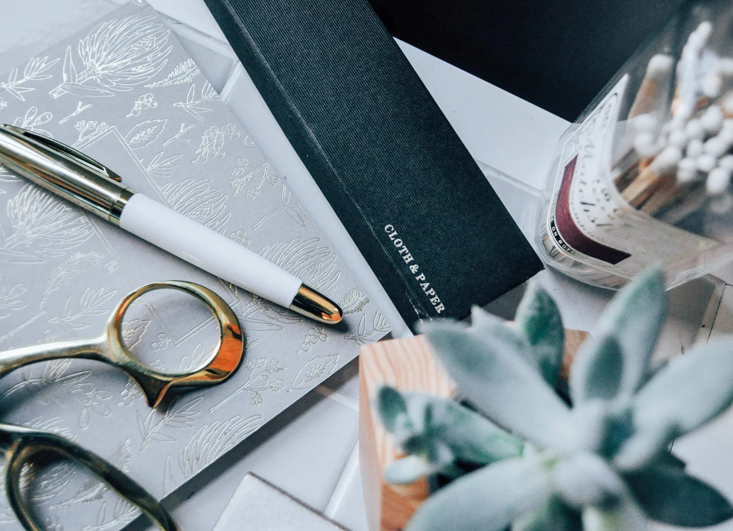 Desktop supplies makeover with Cloth & Paper