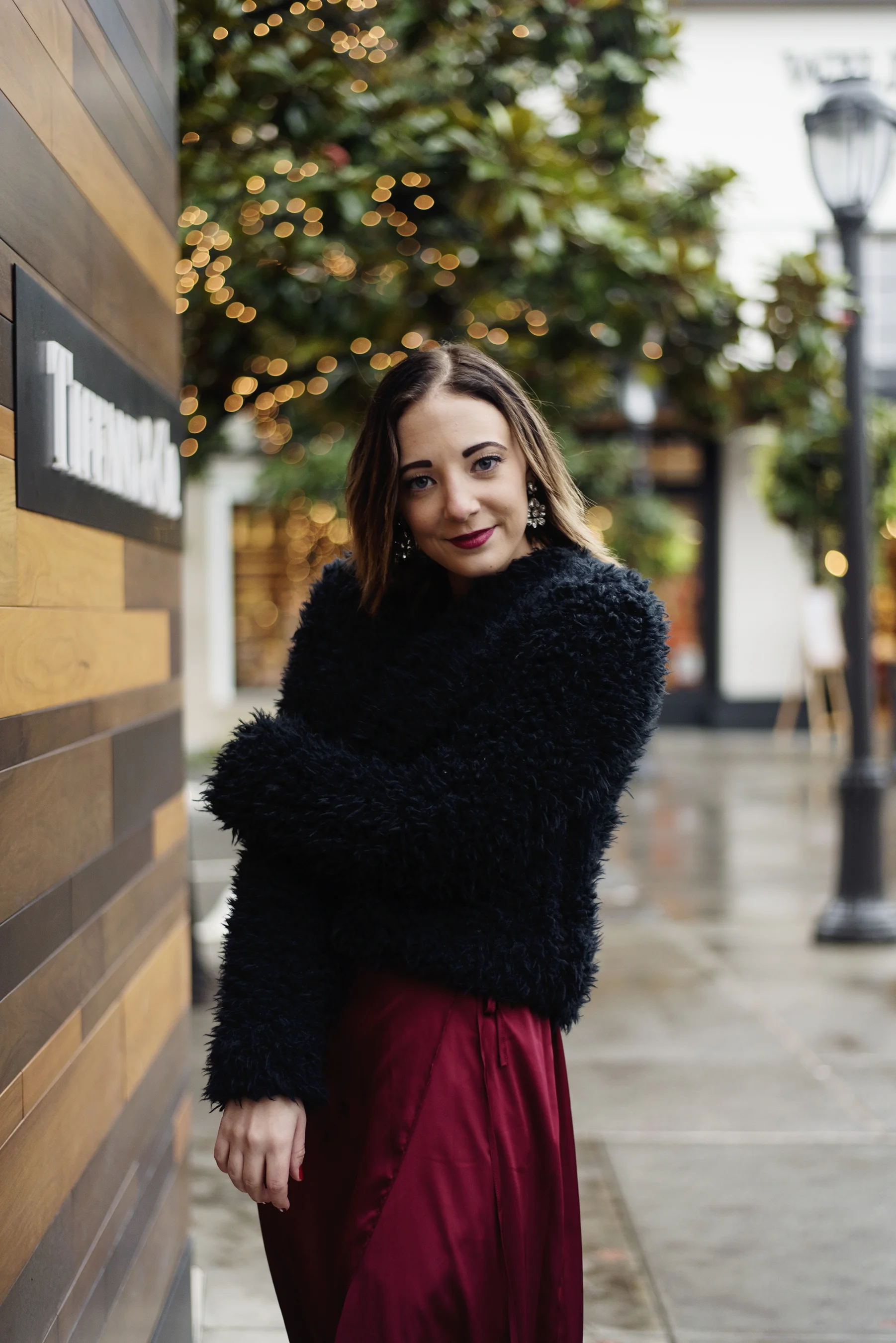 Holiday Outfit: Silk + Faux Fur 