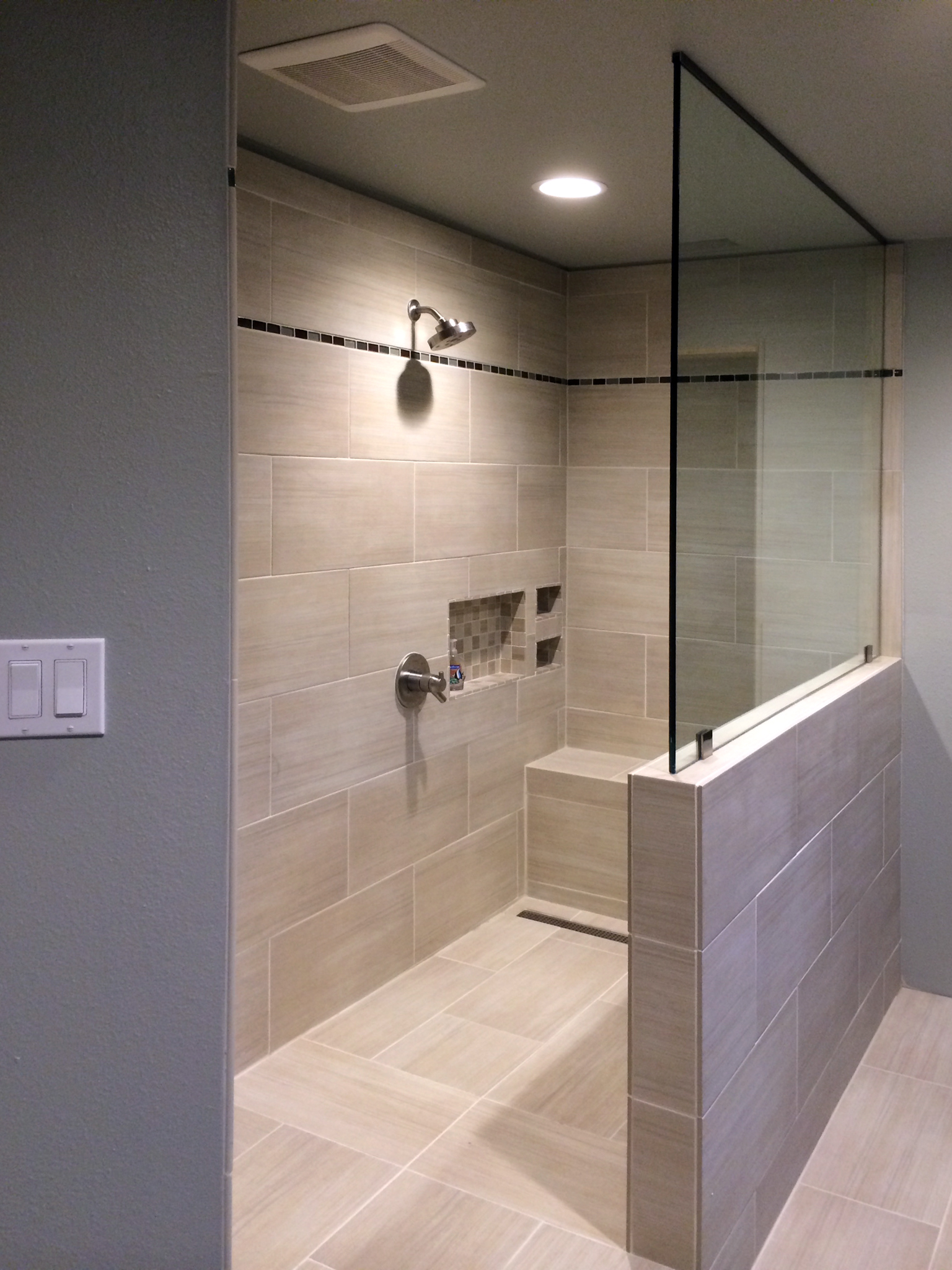 custom shower glass panel