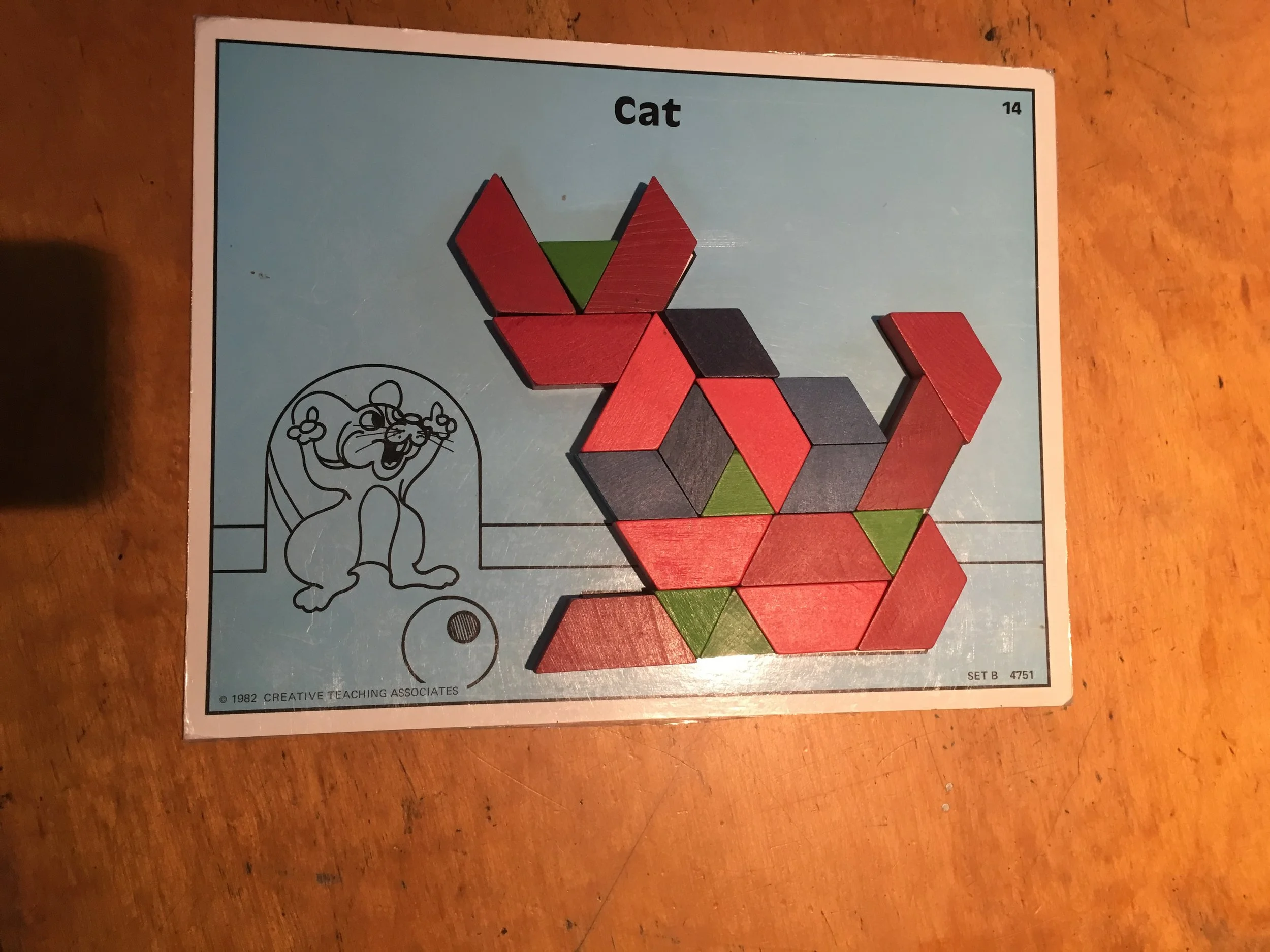 Or, solving a pattern block puzzle to create the favorite animal of many: &nbsp;kitties! 