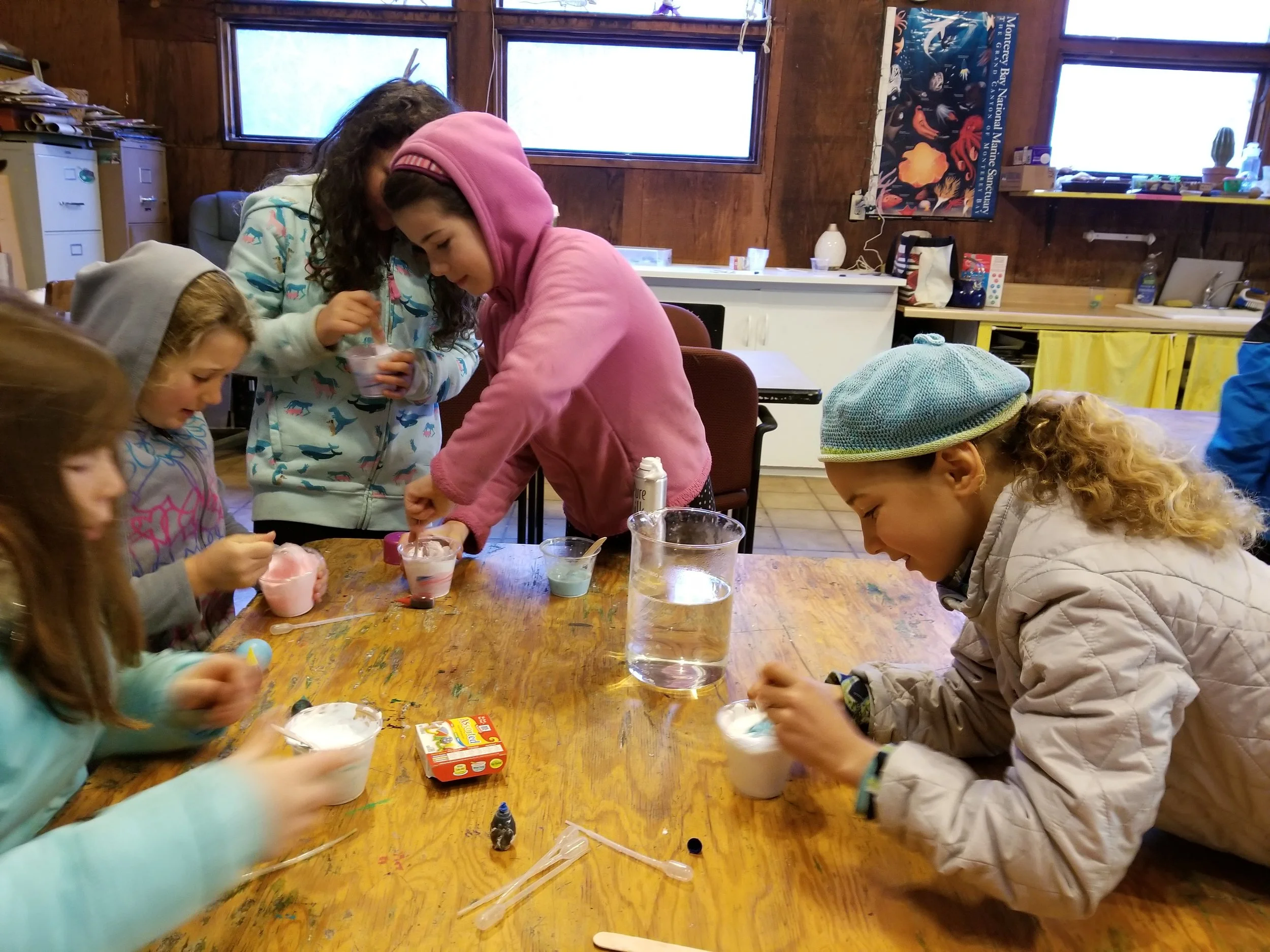 Slime making. 