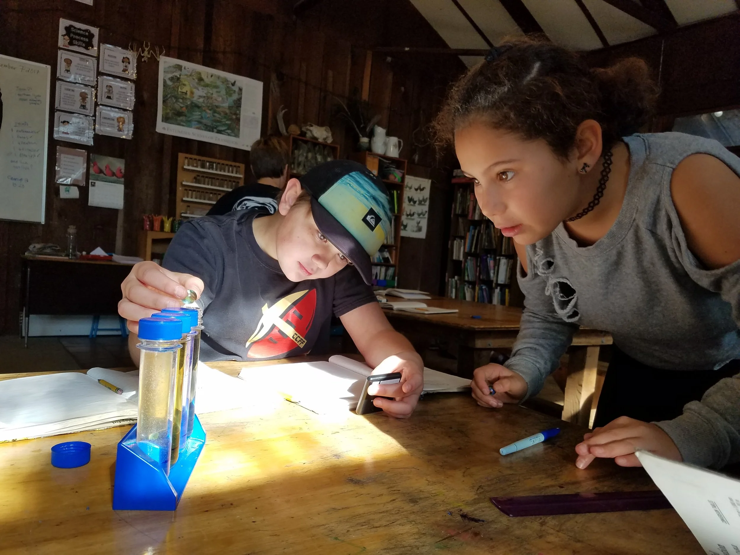Measuring viscosity. 