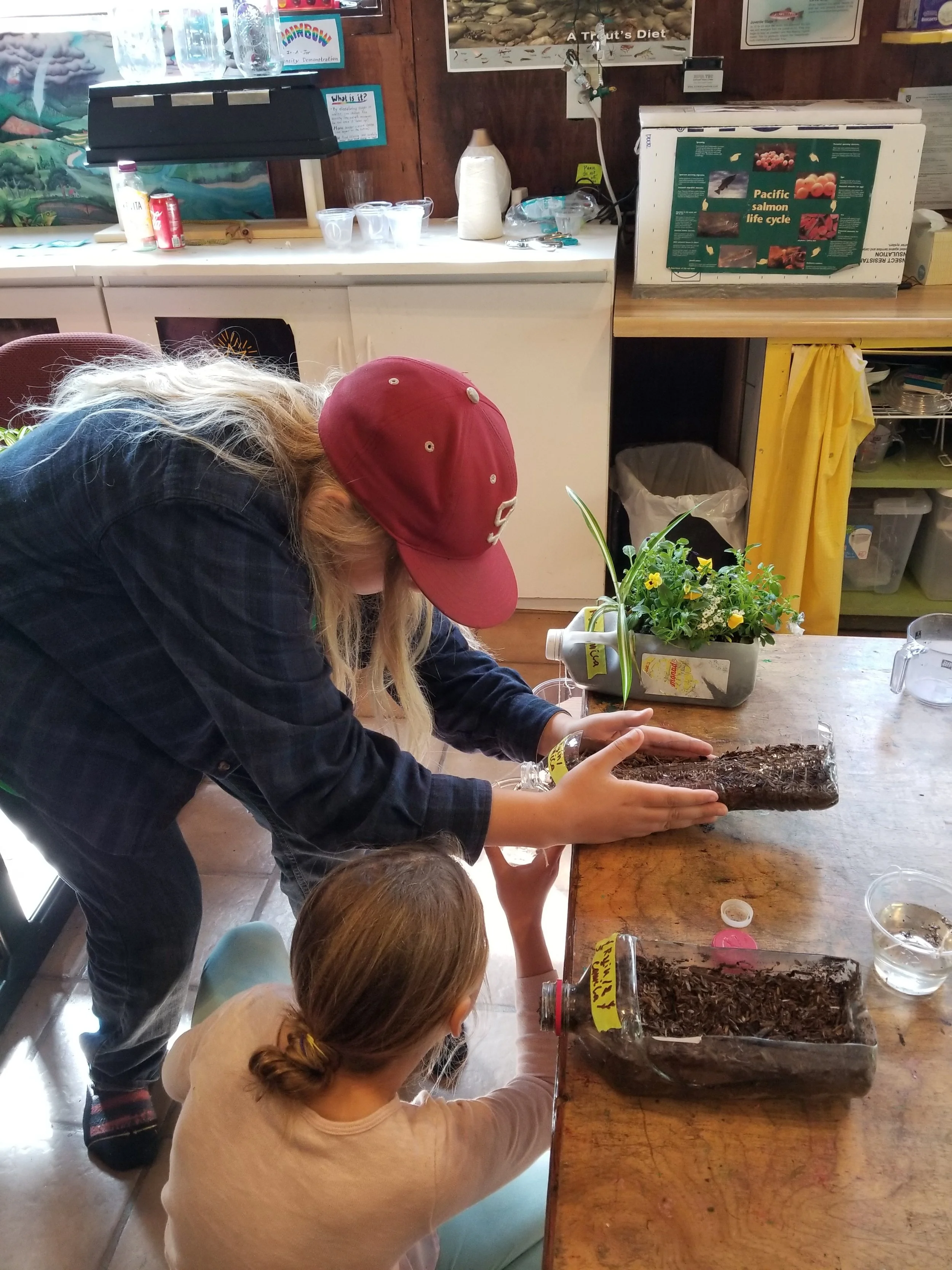 Adding water and collecting it to make observations.&nbsp;