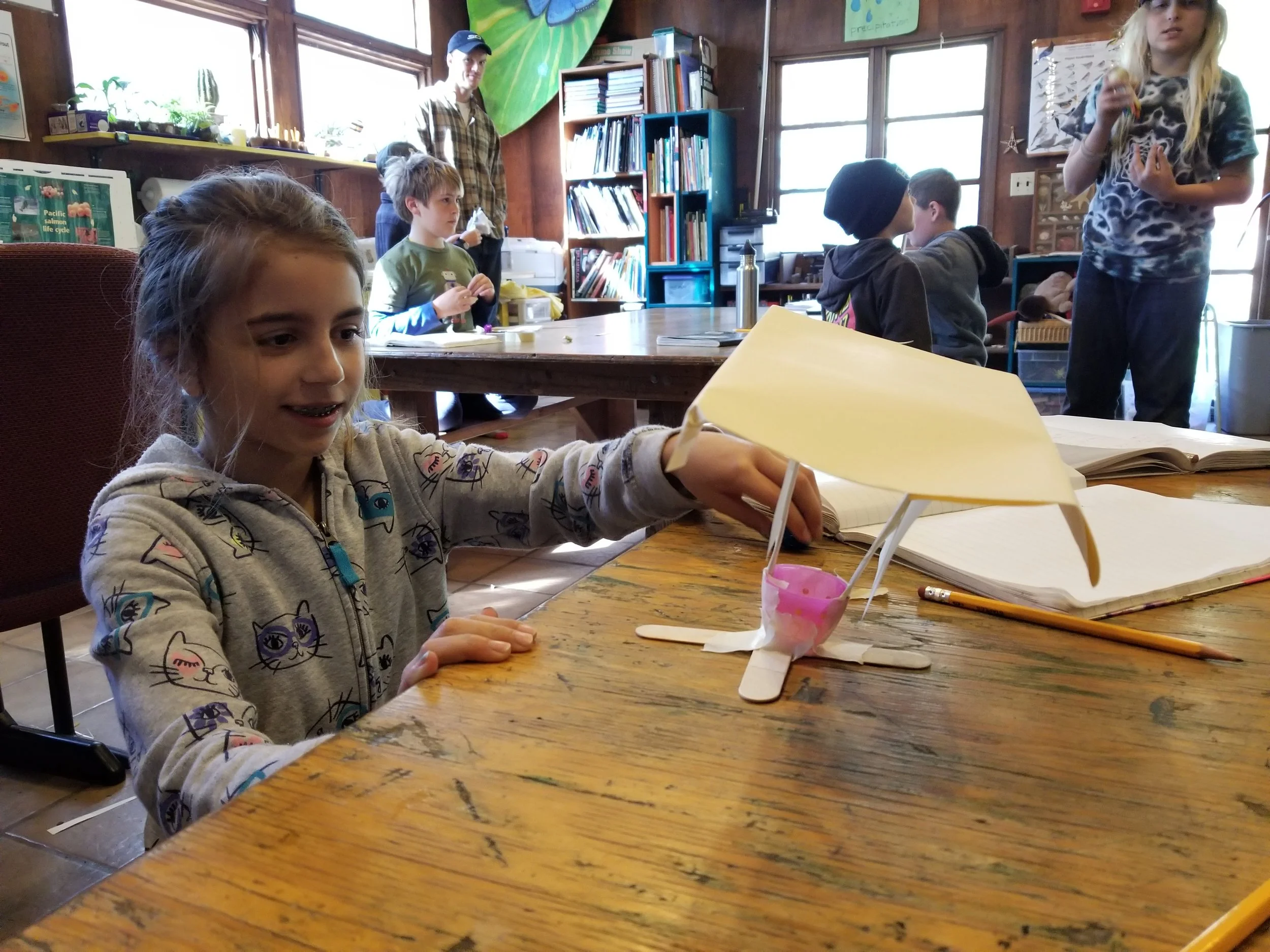 Ella created a flexible parachute and landing gear - this one also worked very well!