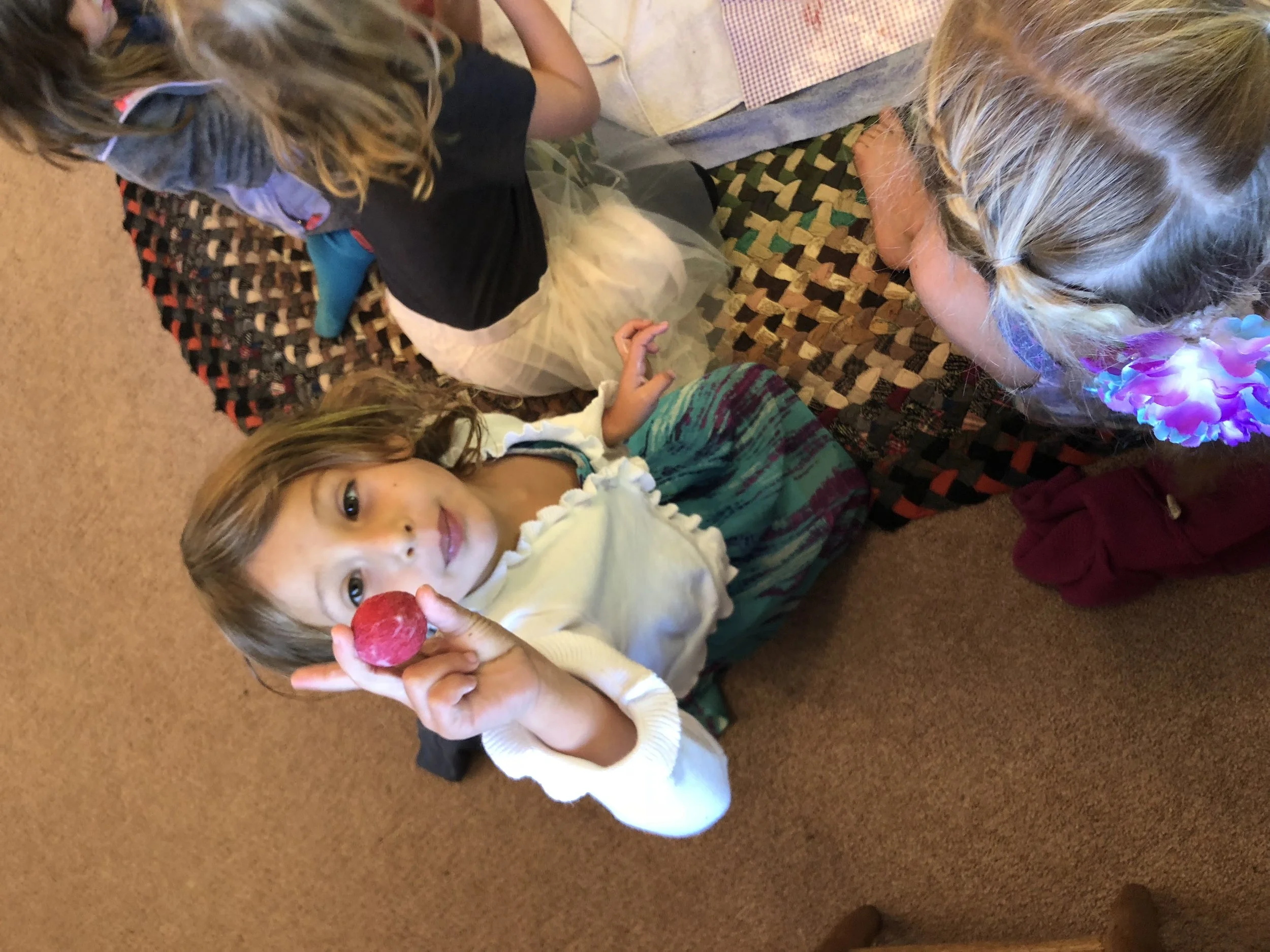 ChetanWin is proud of her soapy wet felted apple.