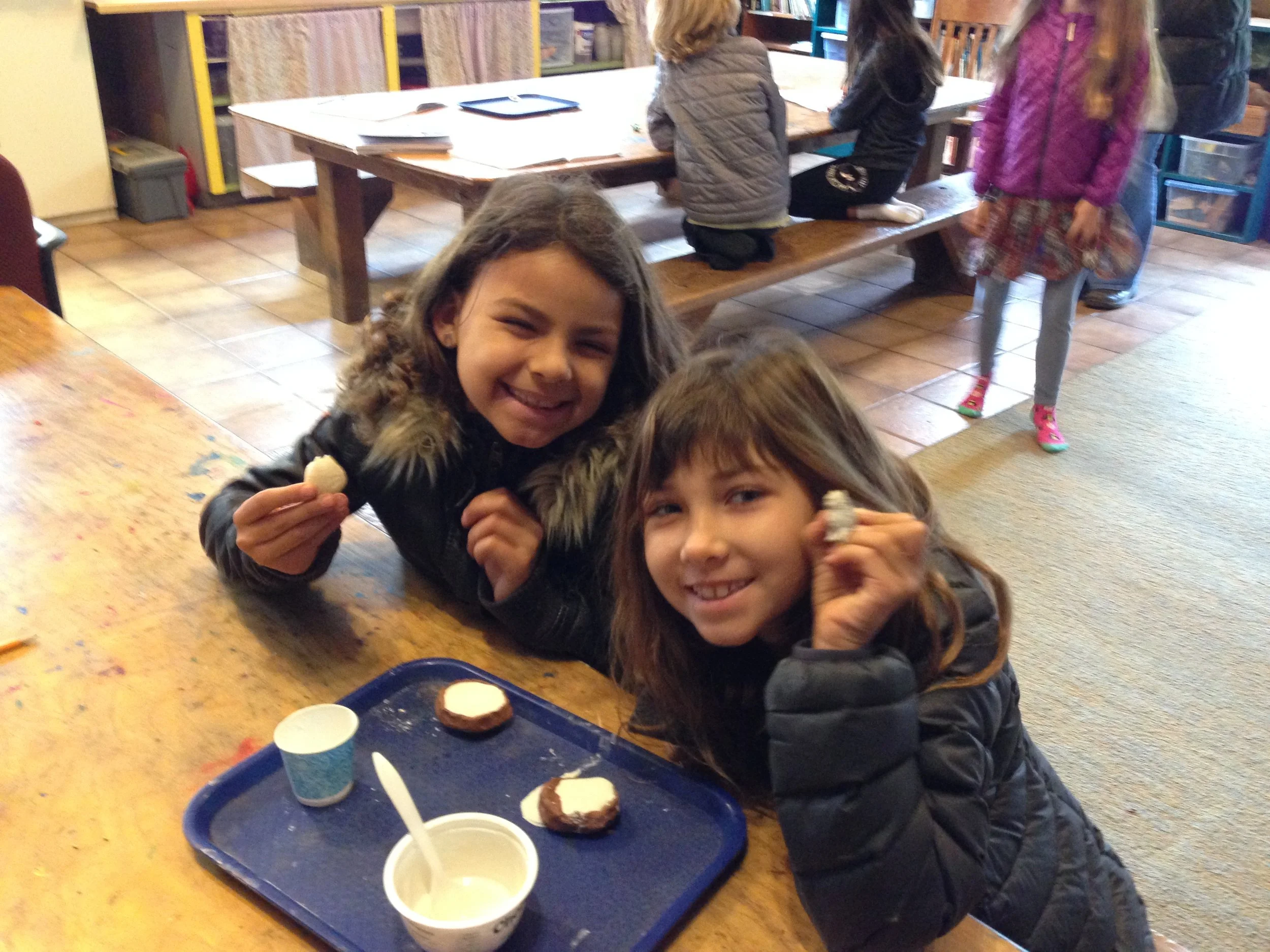 Sophie and Jane are displaying their “organisms”.