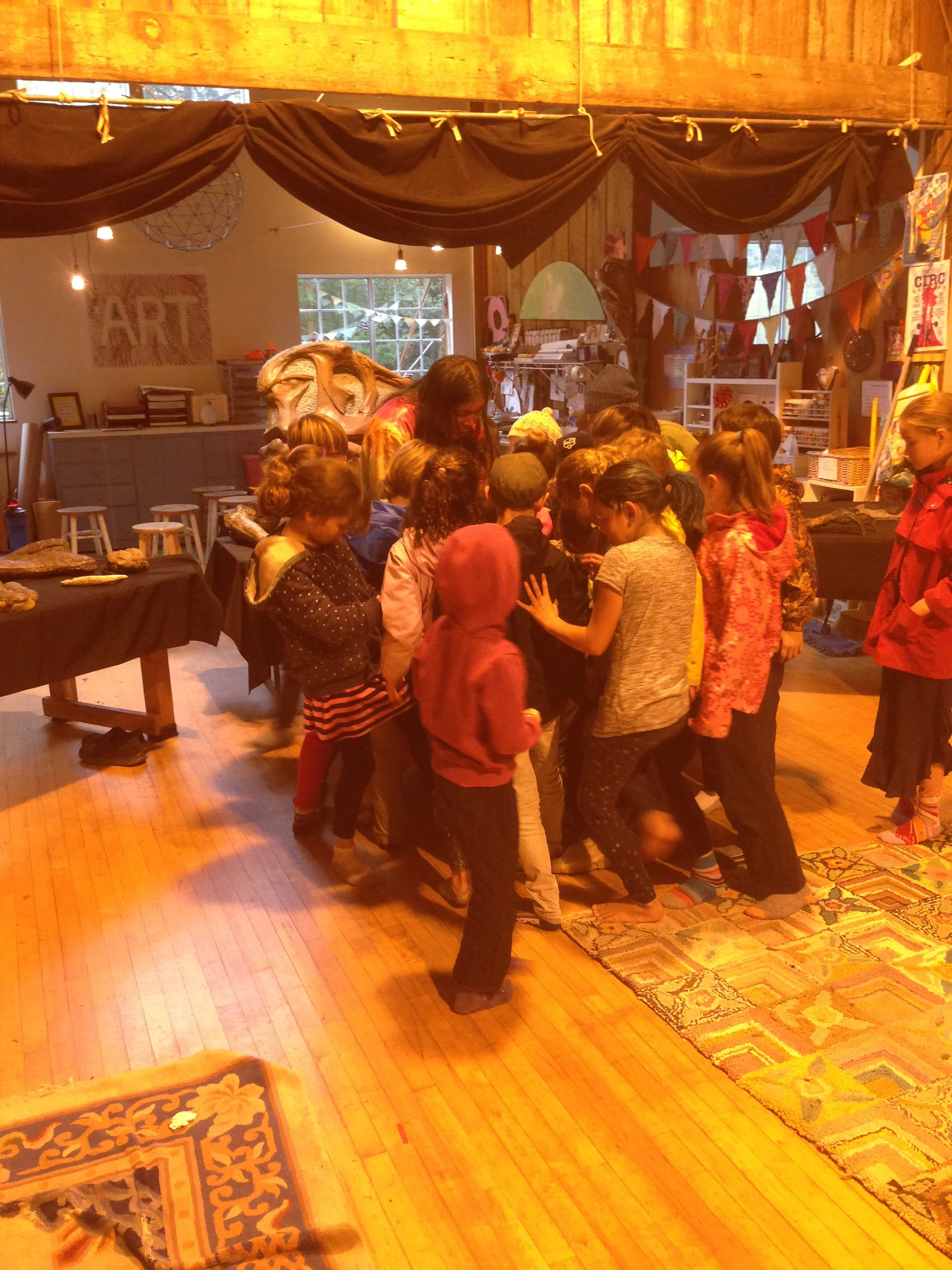 How many students’ feet will fit inside a T-Rex footprint?