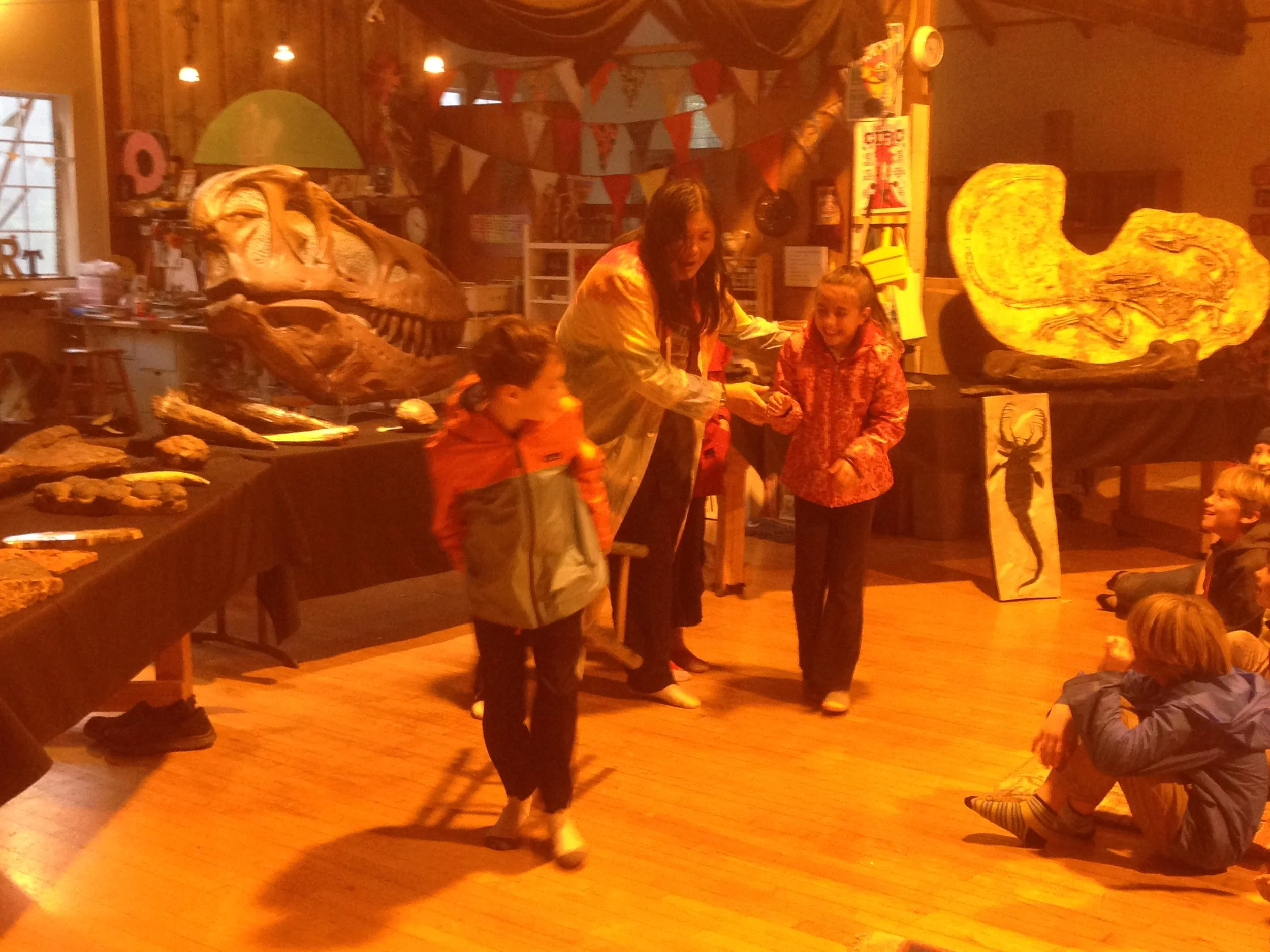 Jack demonstrating how another type of herbivore may defend himself against T-Rex Ella.