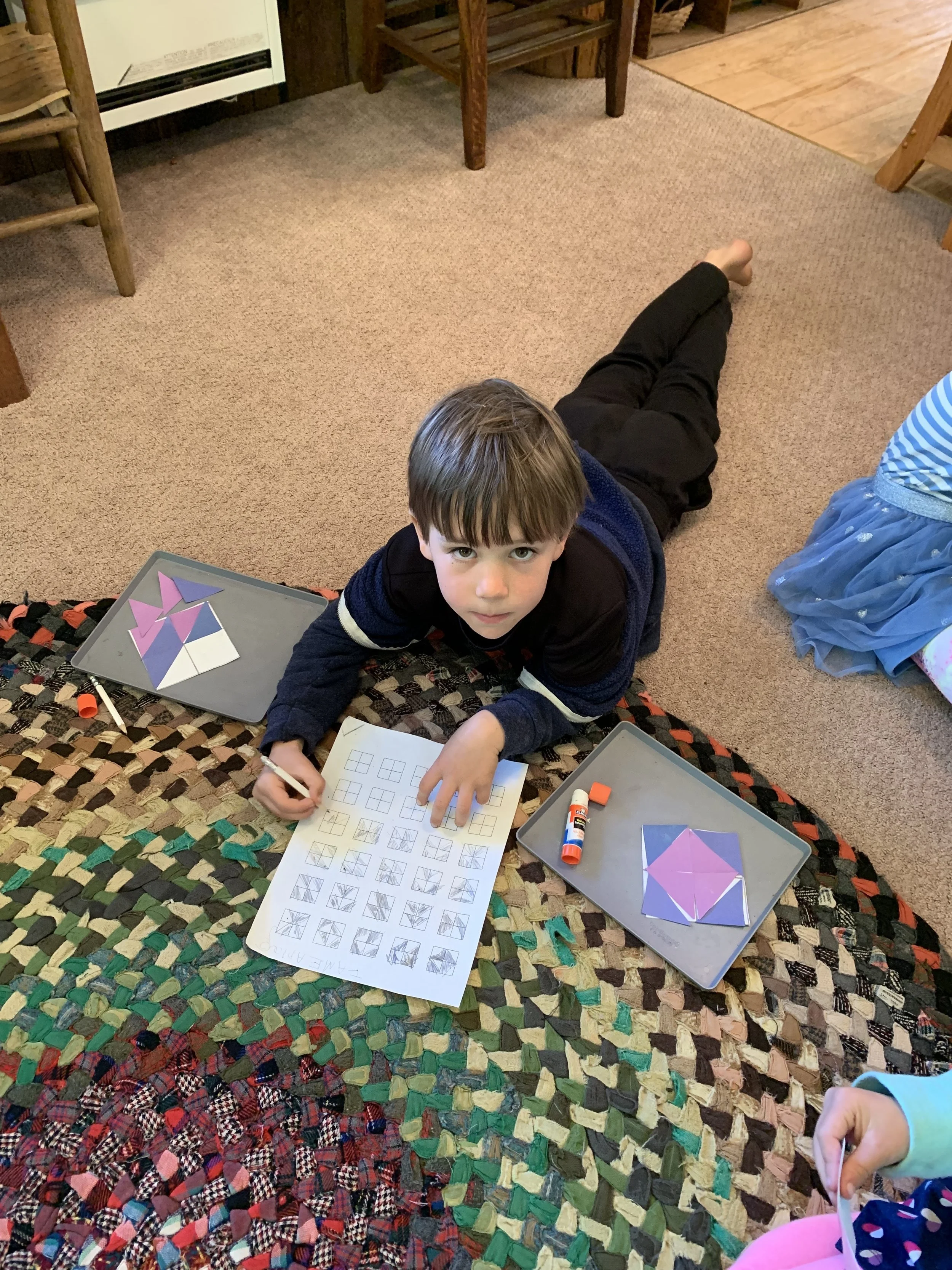 Arias particularly loved this activity and was well on his way to finding all of the possible designs.