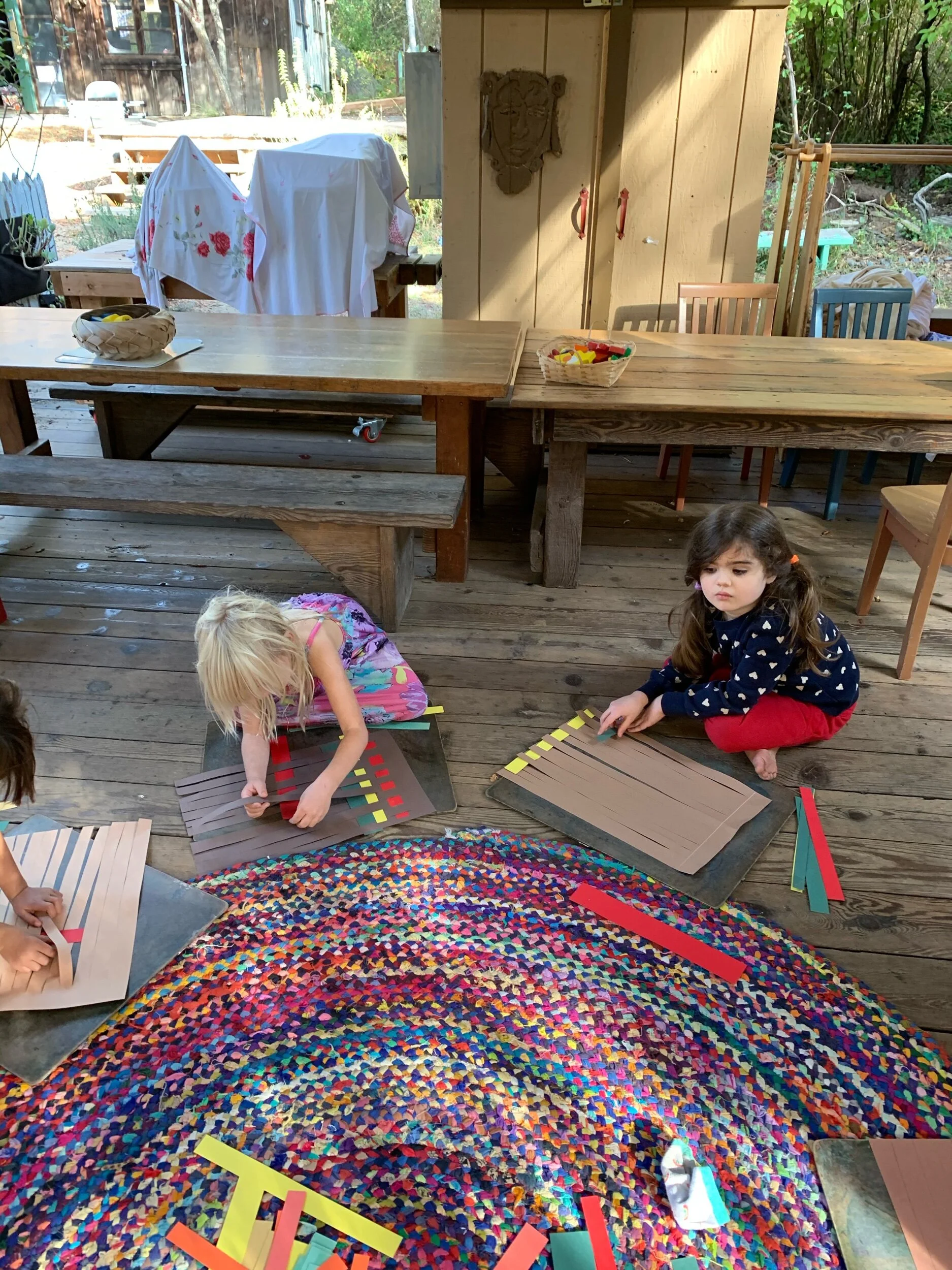 After practice paper weaving with the Thanksgiving mats that came home, the children have now moved on to weaving with yarn. These types of handwork activities are vital for fine motor control, organized thinking, and all are a type of math for the …