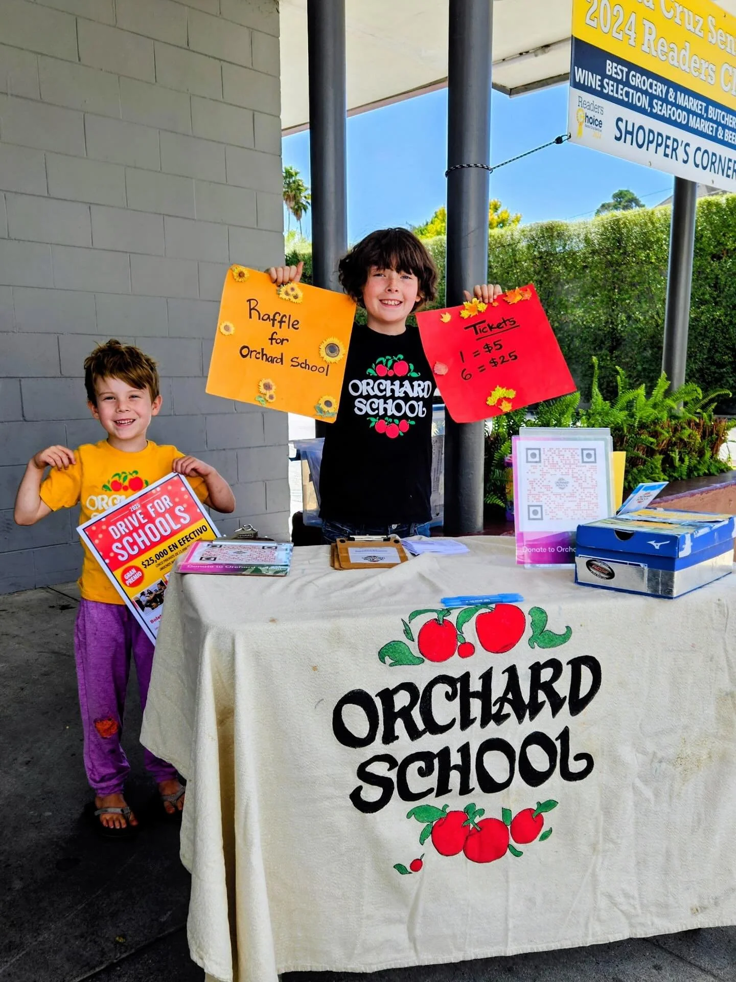 We&rsquo;re selling Drive For Schools tickets all over town (here are two Orchard ambassadors selling at Shopper&rsquo;s Corner this weekend) and on our website. Please consider buying tickets to support our unique school. Fundraising is critical to 