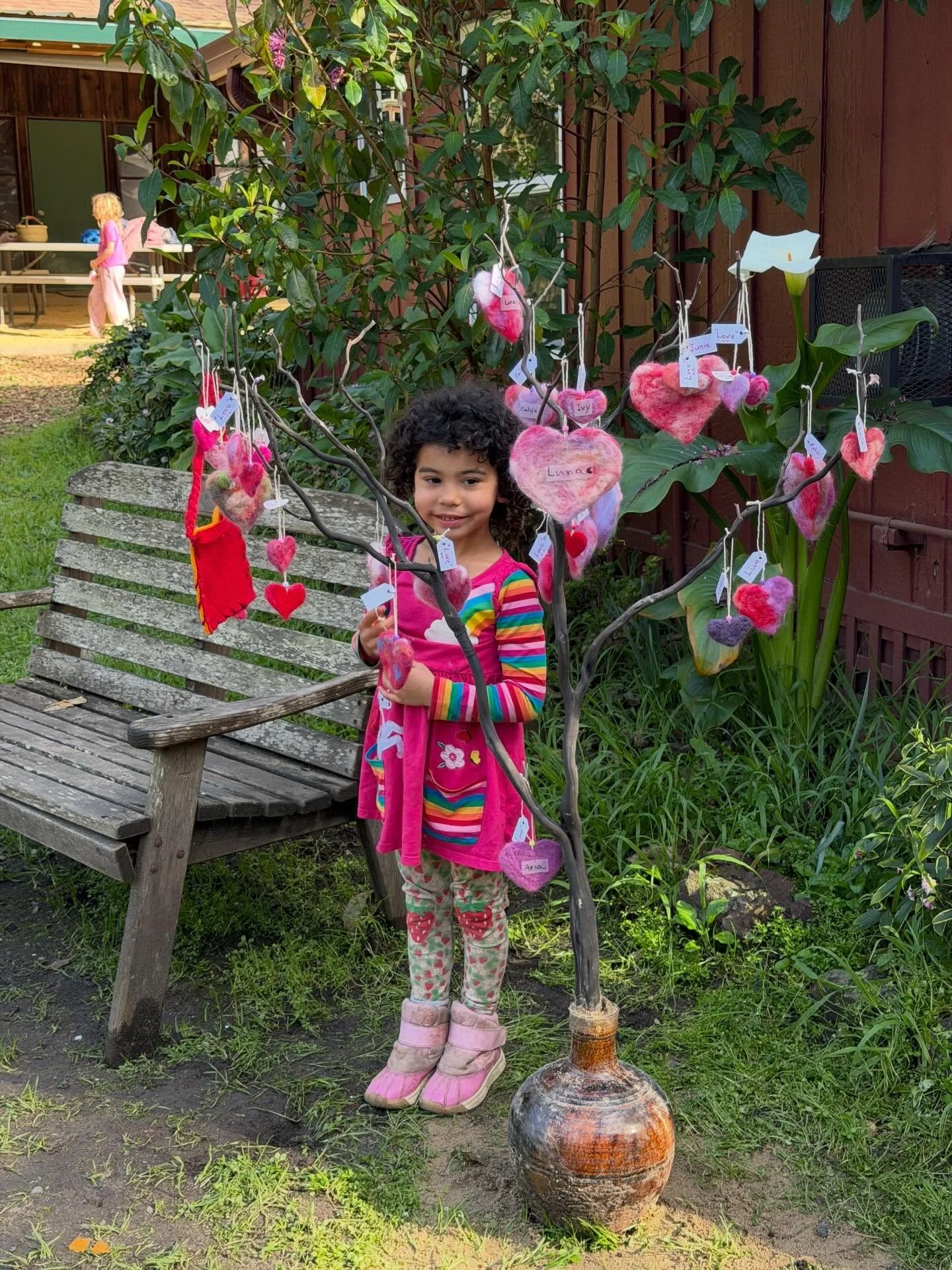 Happy Valentine&rsquo;s Day! In the spirit of giving back, felting classes at school over the past weeks have been working on a love tree. They felted hearts of varying sizes to hang together on a tree and as the breezes blew, their love would be sen