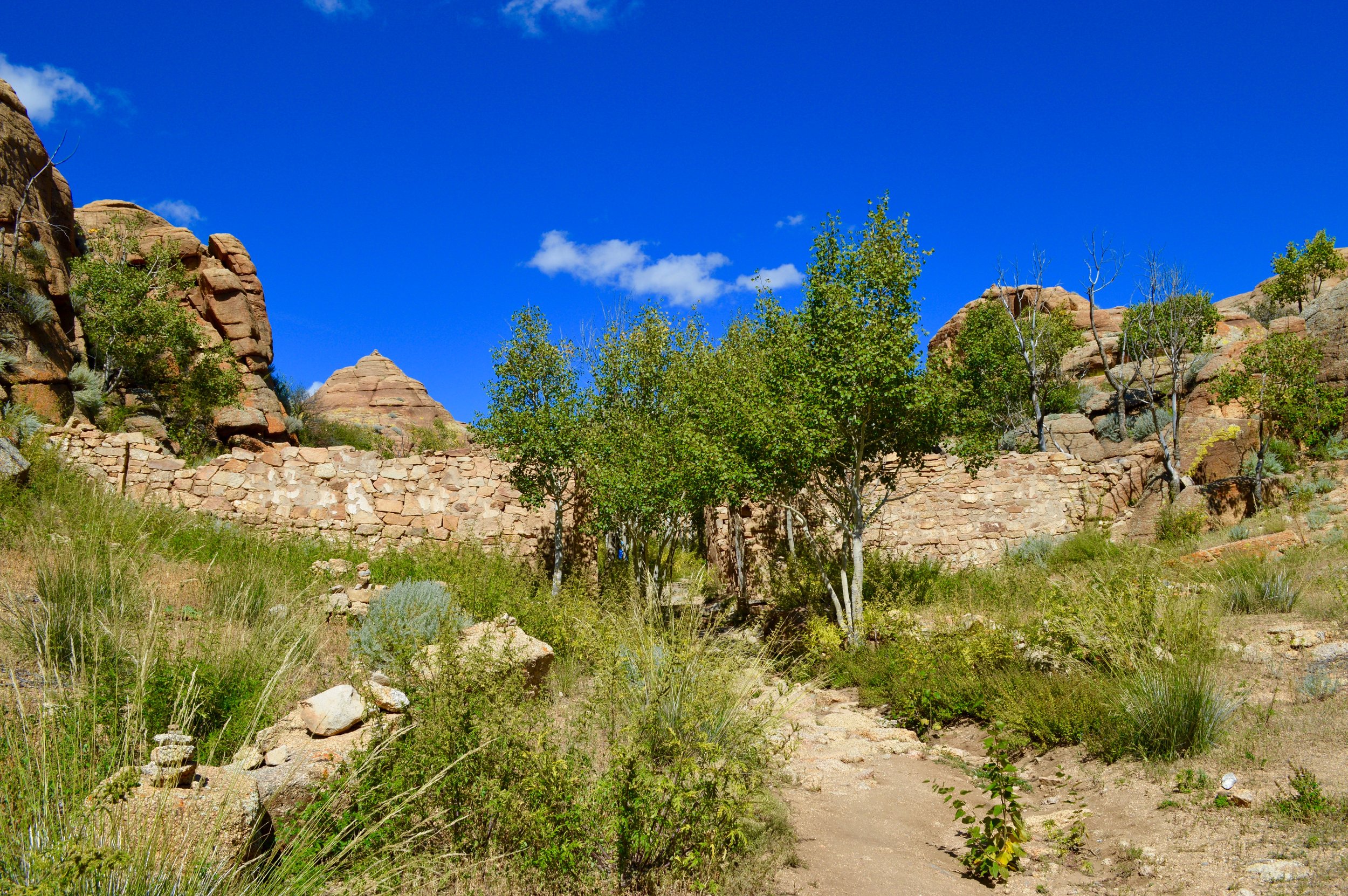 The monastery entrance and some of the remaining walls