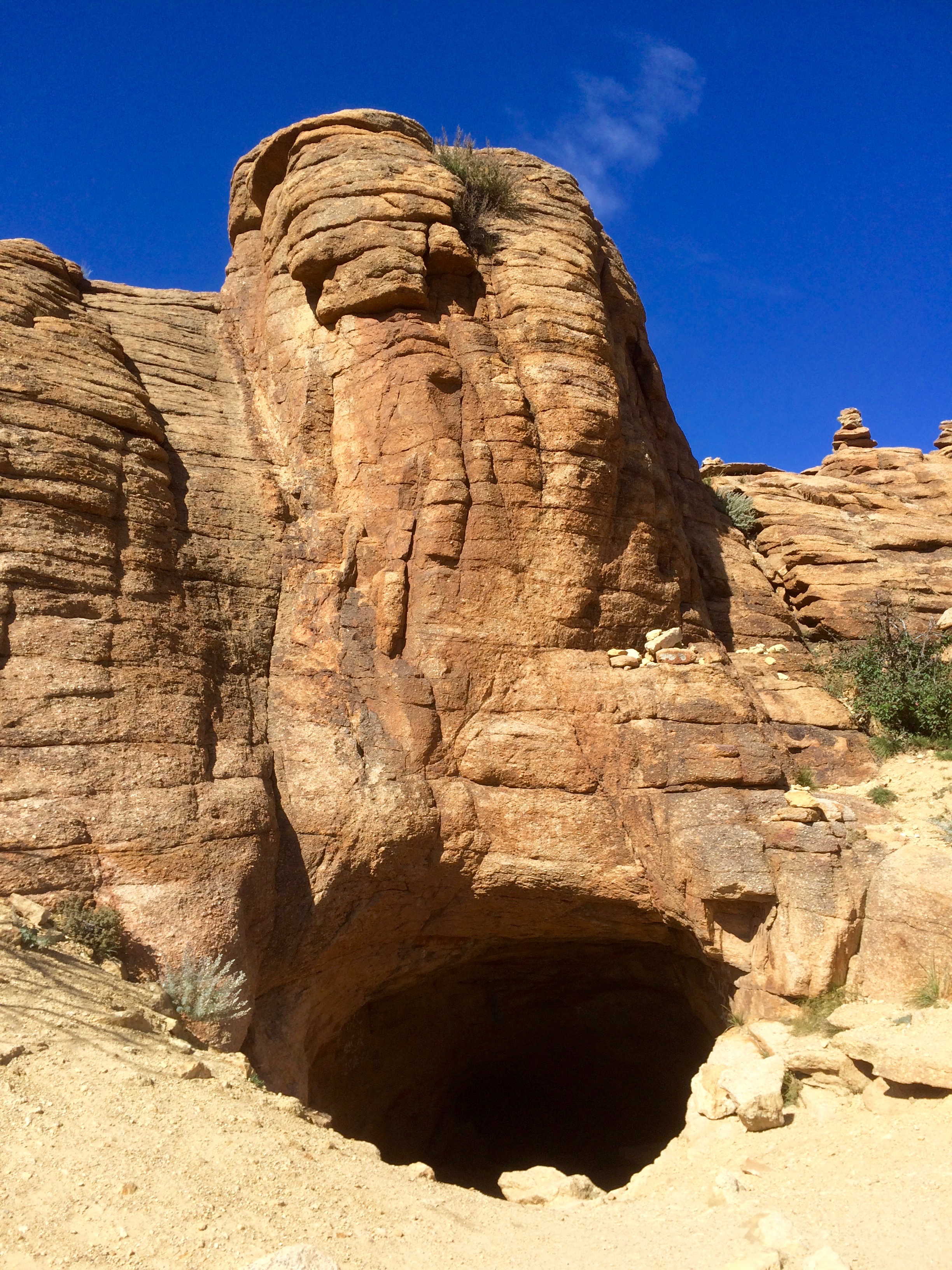 The cave entrance as seen from outside the cave