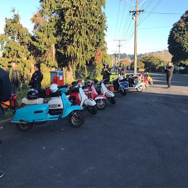 Scoots all lined up ready for the final day