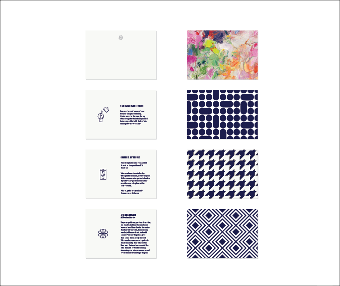 Sample of packaging and brand collateral, care instruction cards