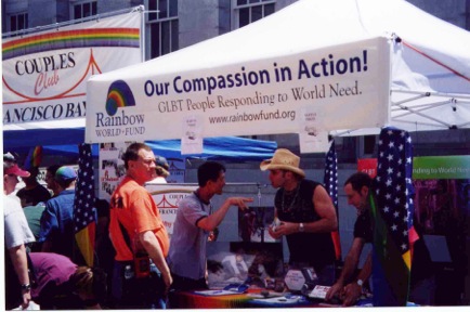 RWF volunteers doing outreach at a LGBT Pride celebration.