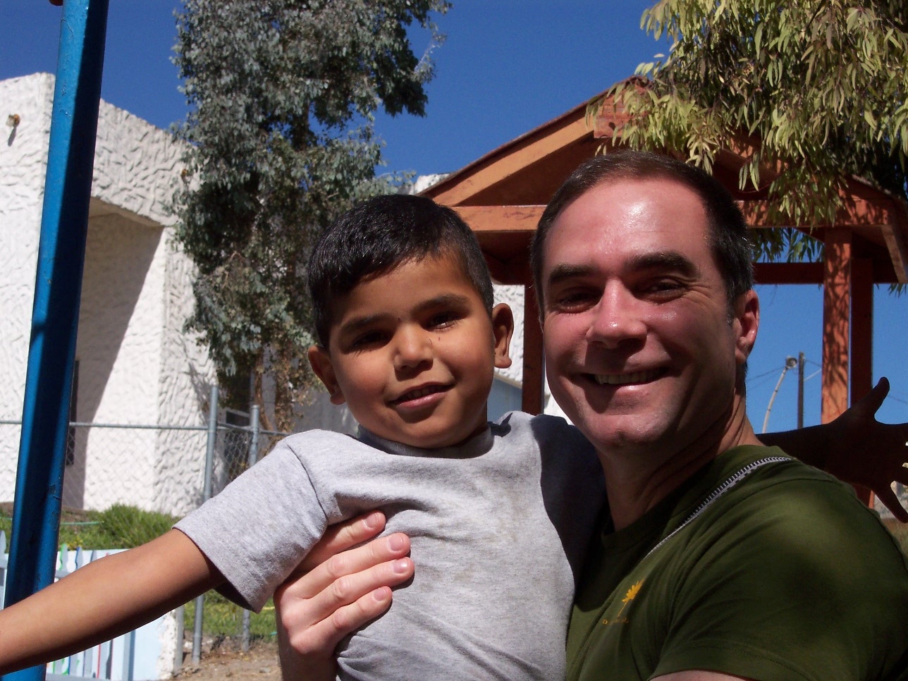 RWF Founder Jeff Cotter visiting orphans in Tijuana, Mexico on a 2008 Bus of Hope trip.