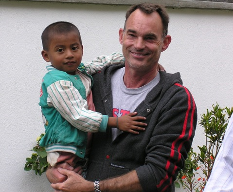 Michael Hicks visiting a children's program in Guatemala City, Guatemala.