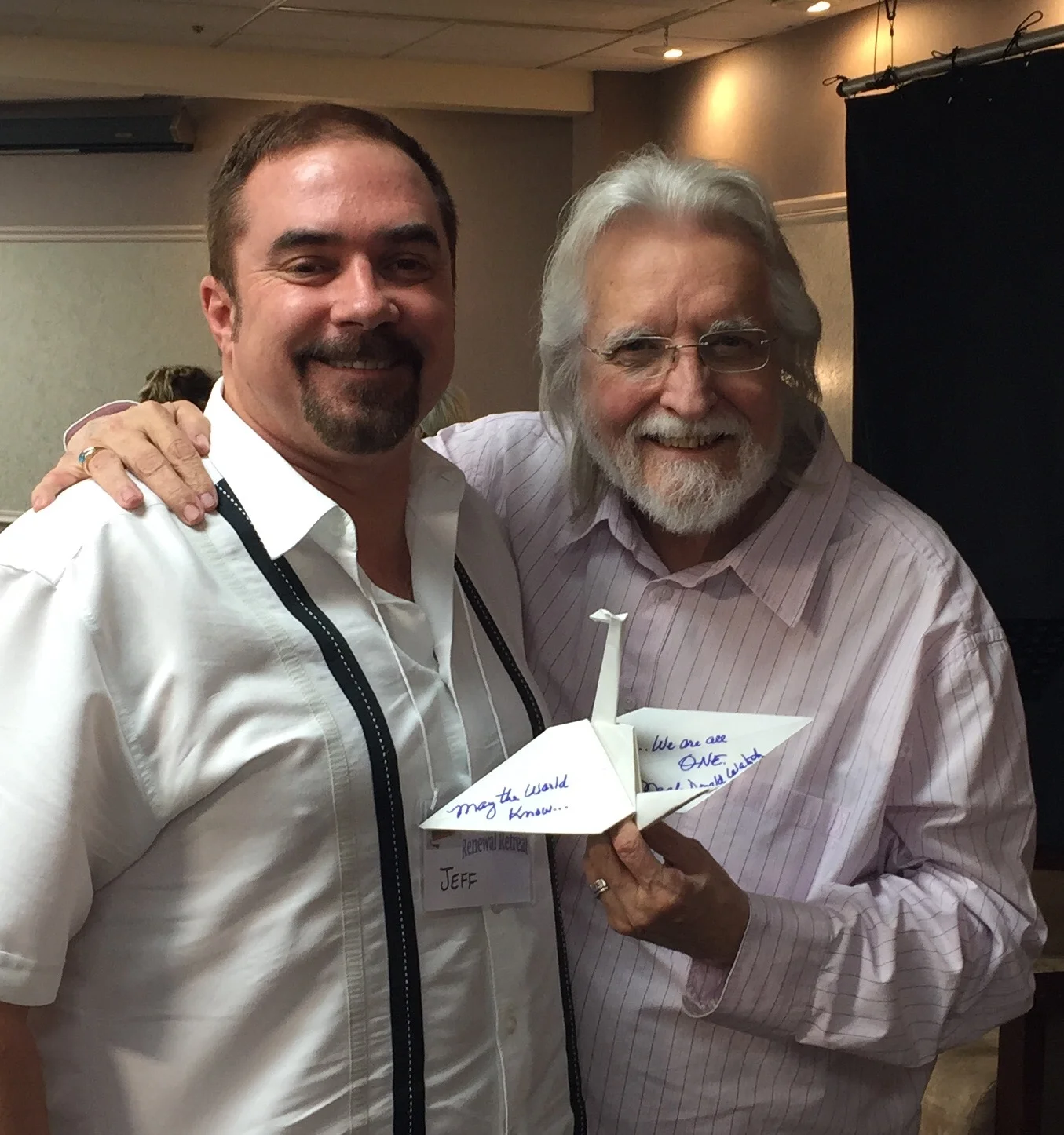 Jeff Cotter and Neale Donald Walsch with his wish for the Tree