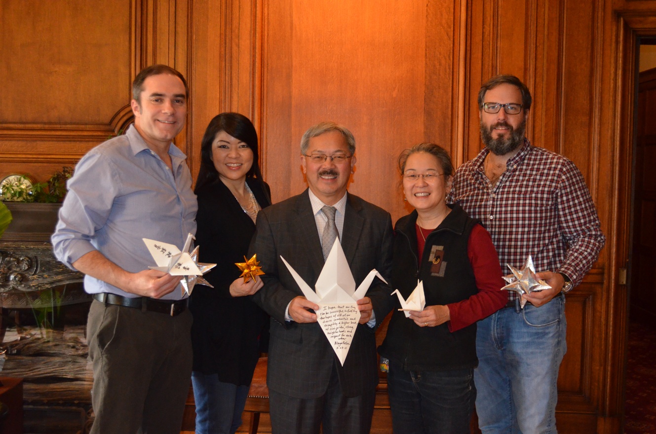 San Fransciso Mayor Ed Lee (center) with Jeff Cotter, Linda Mihara, Karen Kai, Paul Stankiewicz