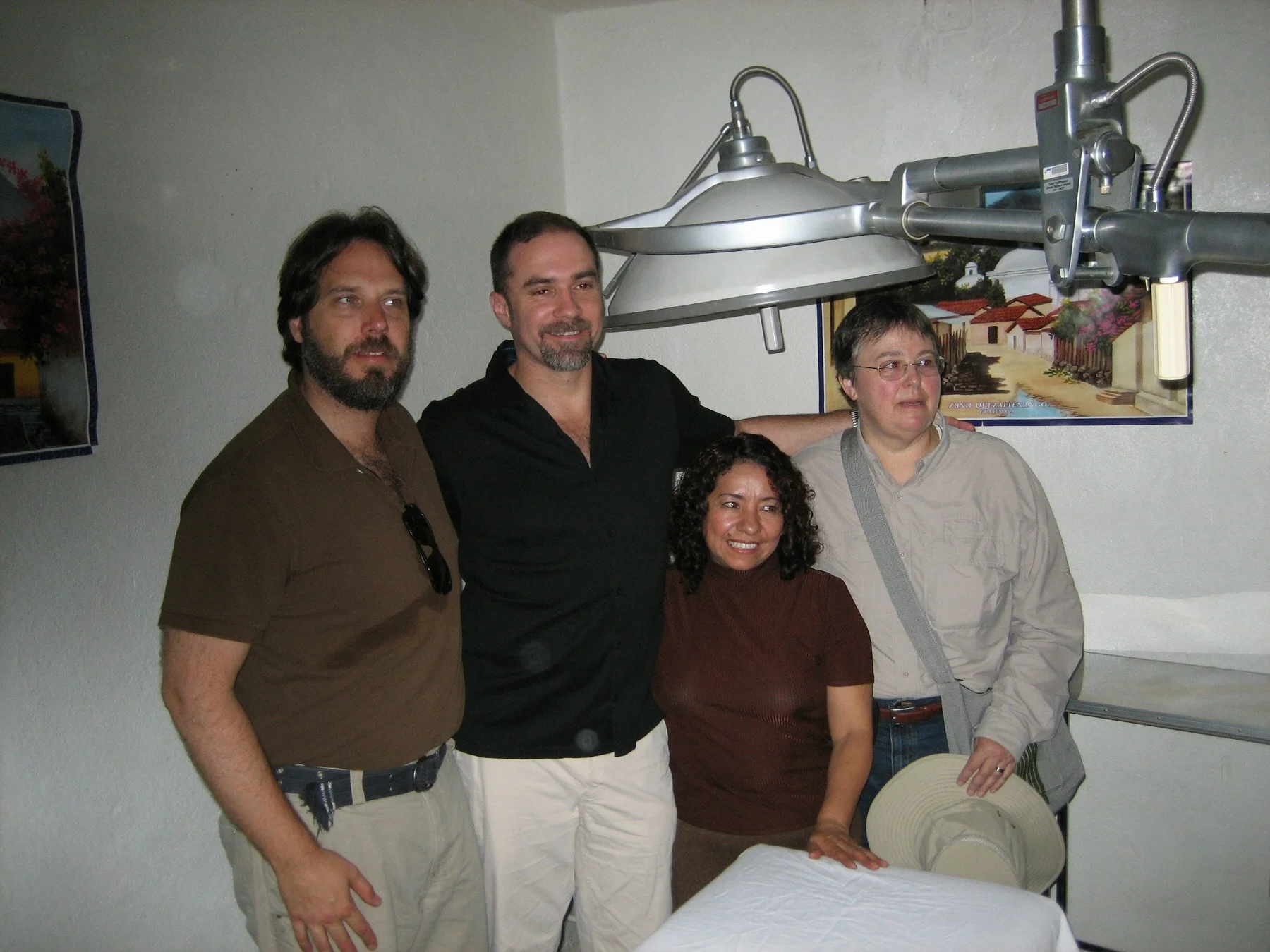 Visiting the Women in Solidarity Clinic in Guatemala City. The surgical lamp is a gift from Rainbow World Fund.