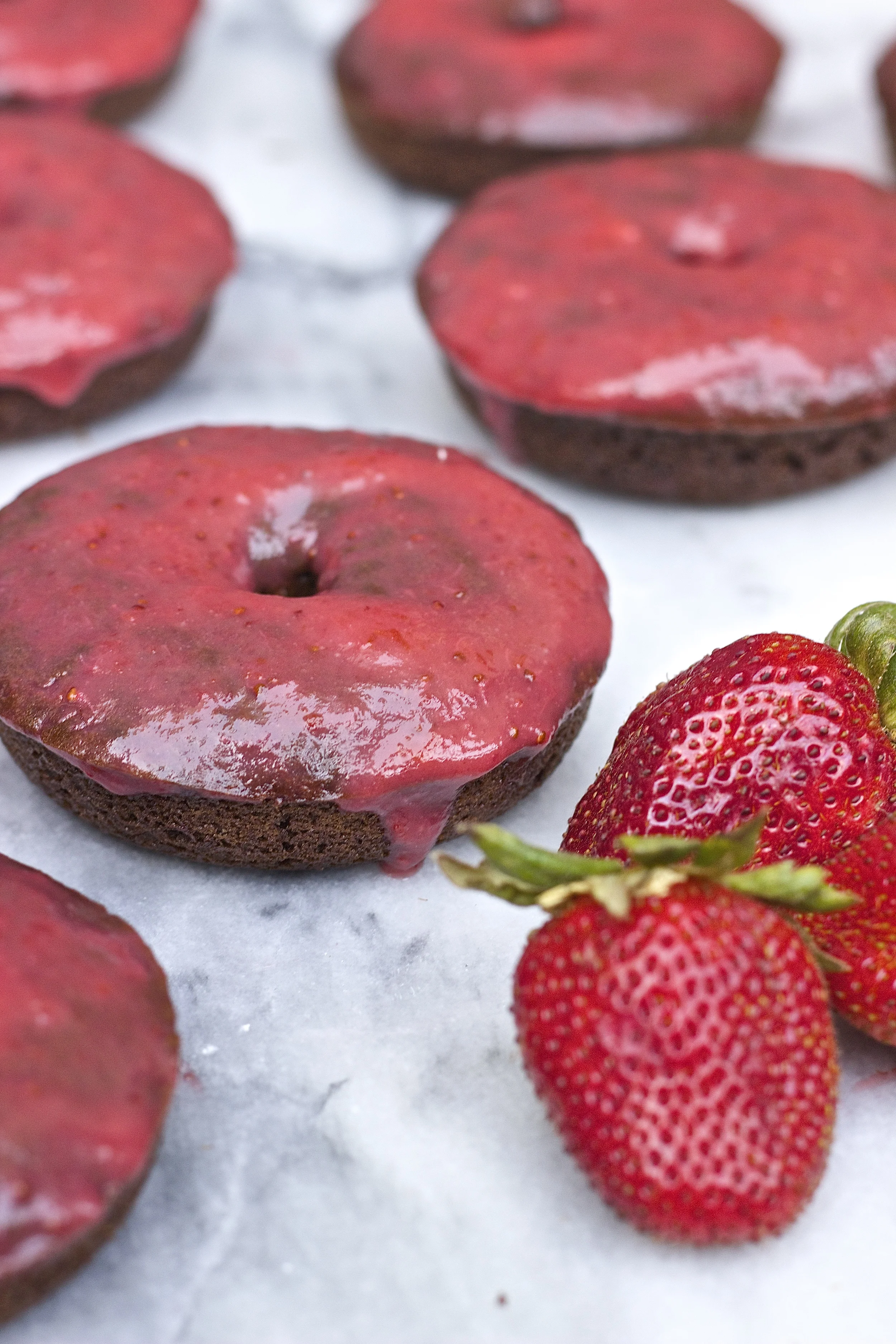 Chocolate Doughnuts with Real Strawberry Icing {vegan} | Kneading Home IMG_2553.jpg