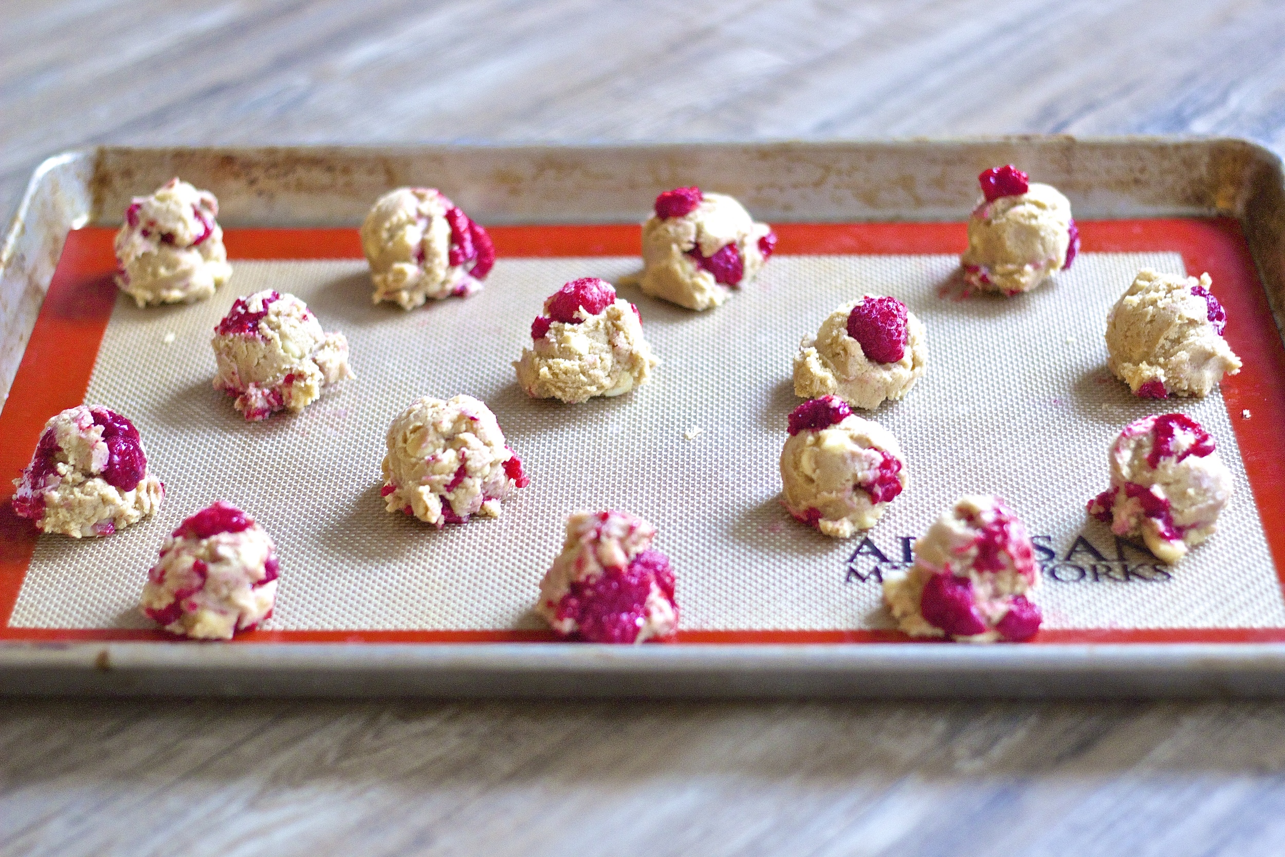 Raspberry White Chocolate Cookies | Kneading Home