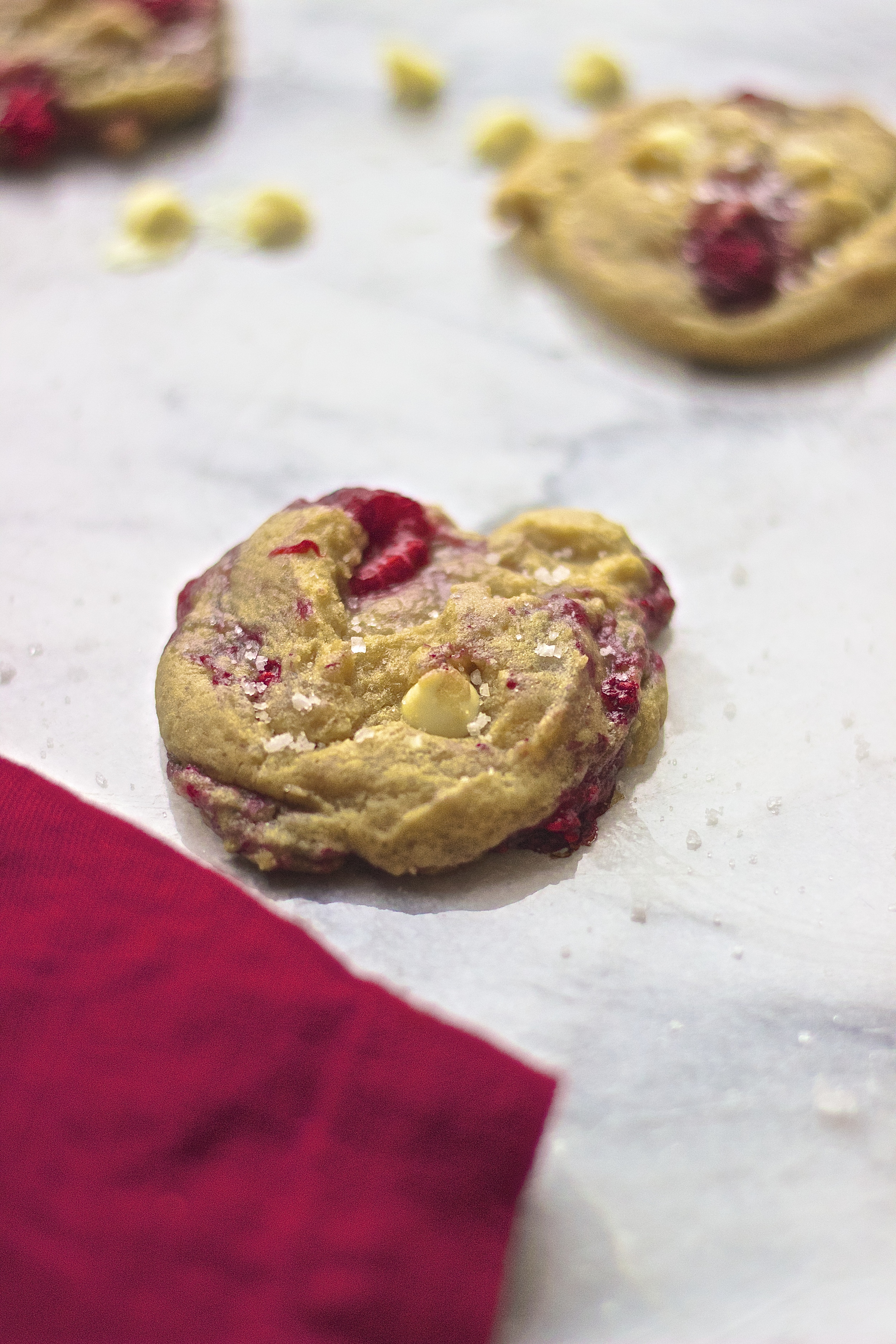 Raspberry White Chocolate Cookies | Kneading Home