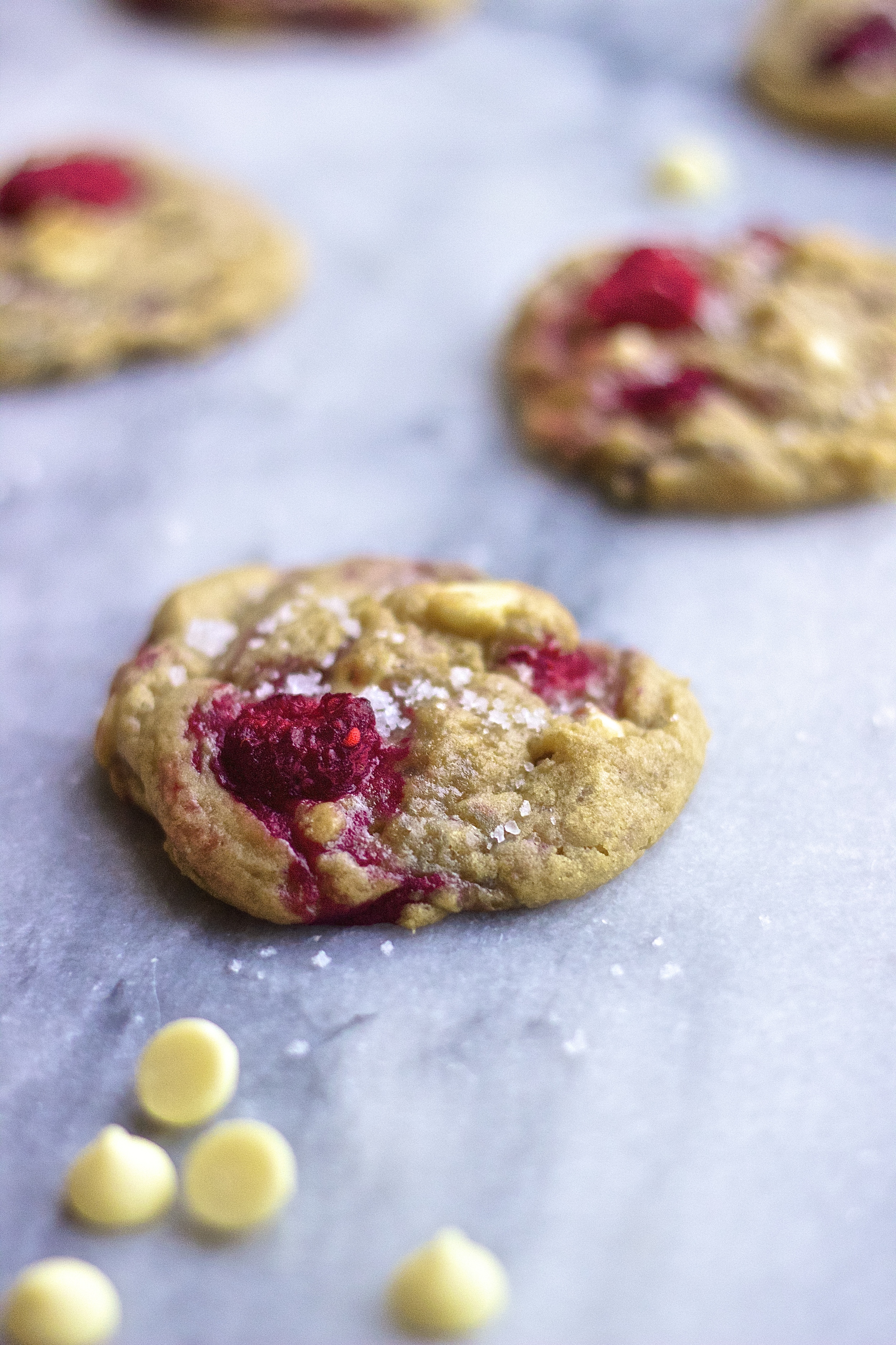 Raspberry White Chocolate Cookies | Kneading Home