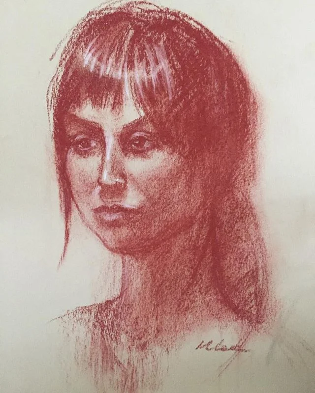 @reach_arts_creativity &ldquo;Diana&rdquo; conte on paper 8x10.
Her eyes had captured my curiosity. A last class demo for the great semester. #drawing #portrait #figurative #fineart #lifedrawing