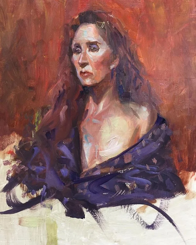&ldquo;Christine C.&rdquo; 9x12. Oil on Panel.
A quick study of a graceful pose!
@highpriestessofredtemple
#ollonpanel #potraitpainting #fineart #figurativeart #marialeecollections